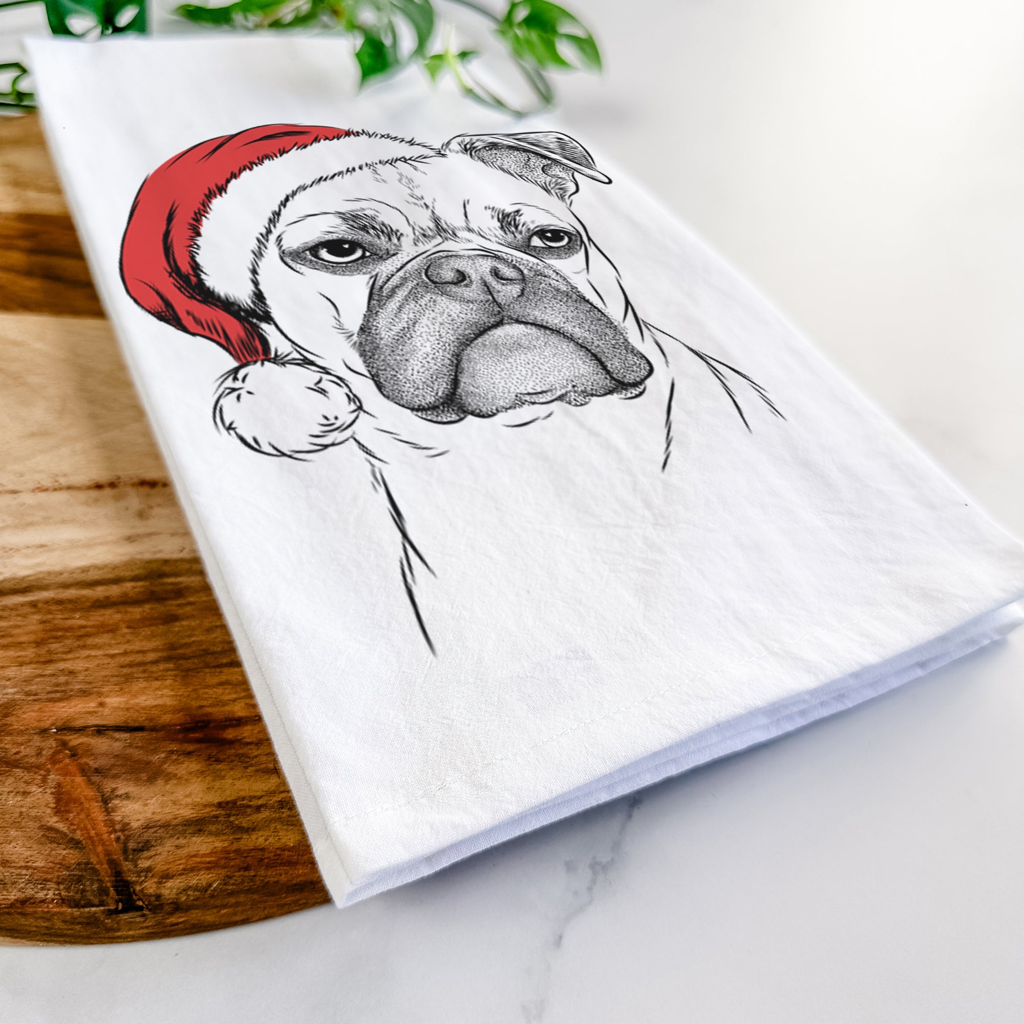 Mack the Bugg (Boston Terrier/Pug) Tea Towel