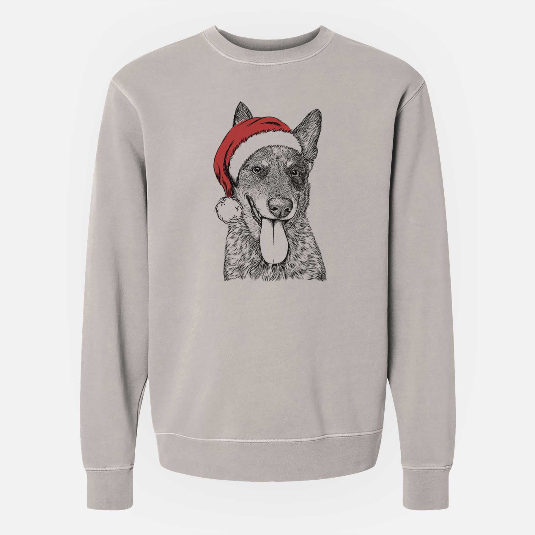 Santa Madison the Blue Heeler - Unisex Pigment Dyed Crew Sweatshirt