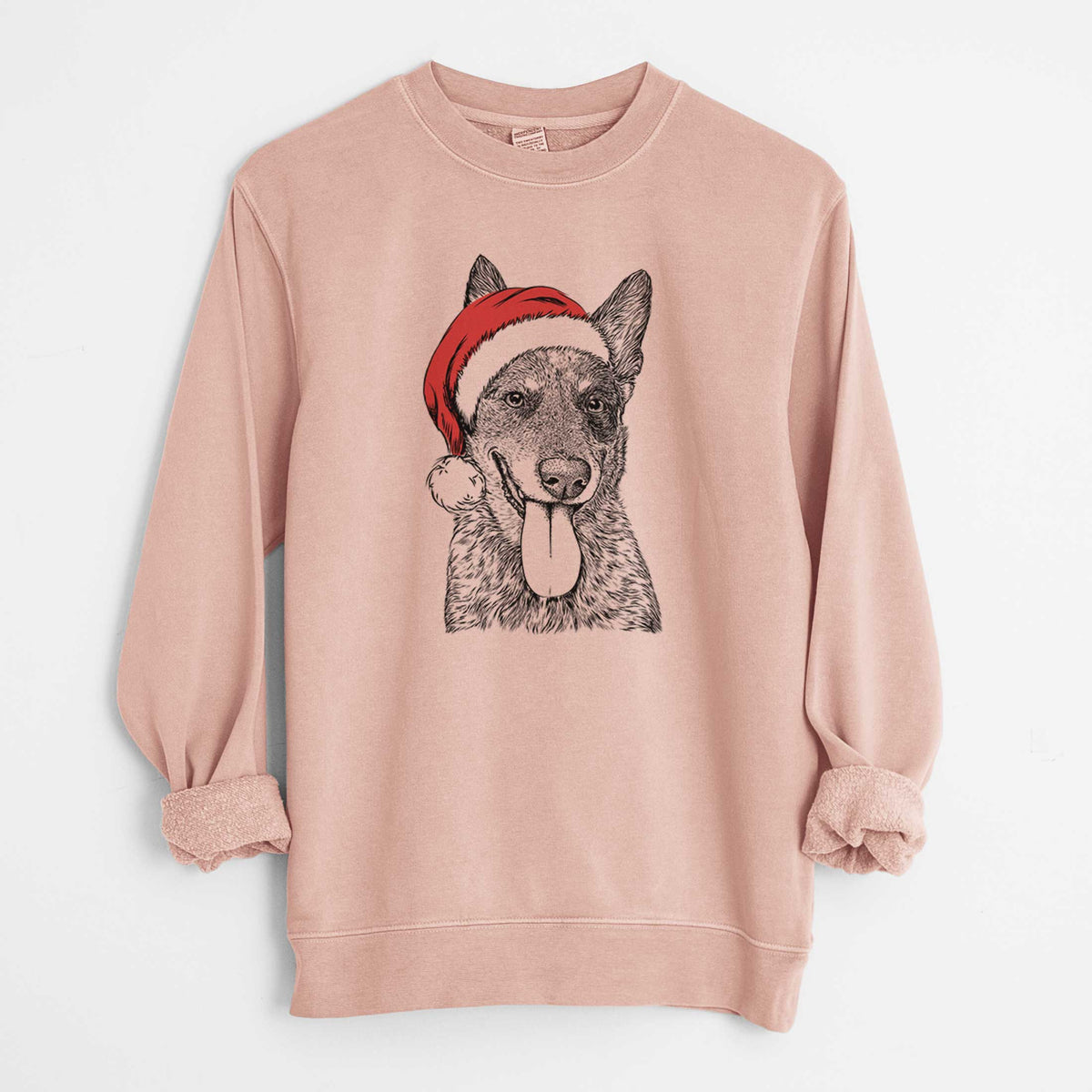 Santa Madison the Blue Heeler - Unisex Pigment Dyed Crew Sweatshirt