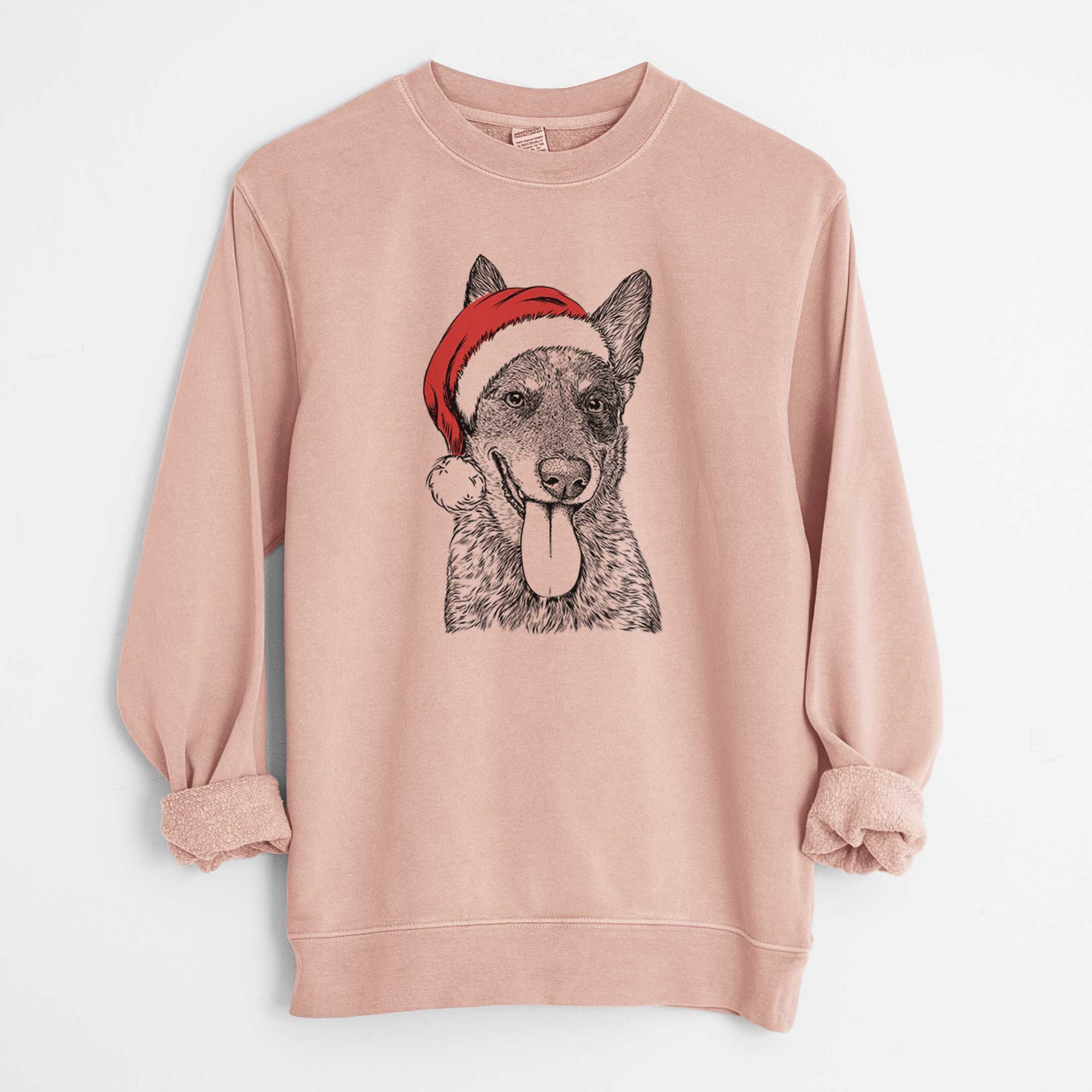 Santa Madison the Blue Heeler - Unisex Pigment Dyed Crew Sweatshirt