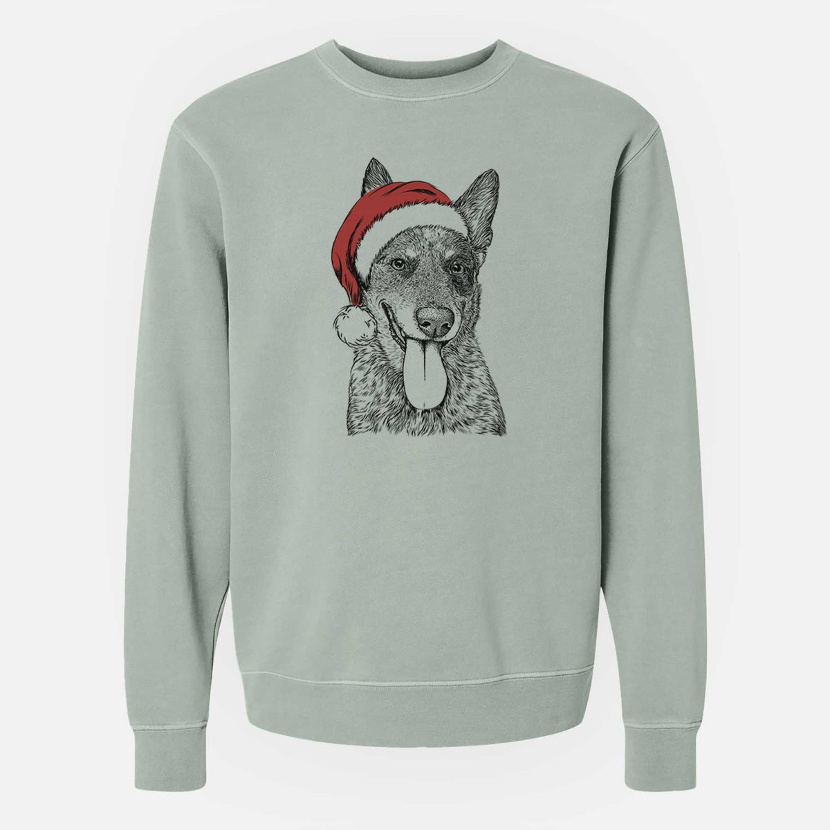 Santa Madison the Blue Heeler - Unisex Pigment Dyed Crew Sweatshirt