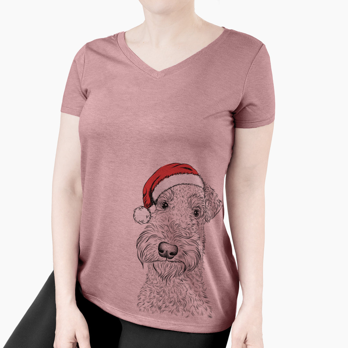Santa Roc Haven Maggie May the Airedale Terrier - Women's Perfect V-neck Shirt