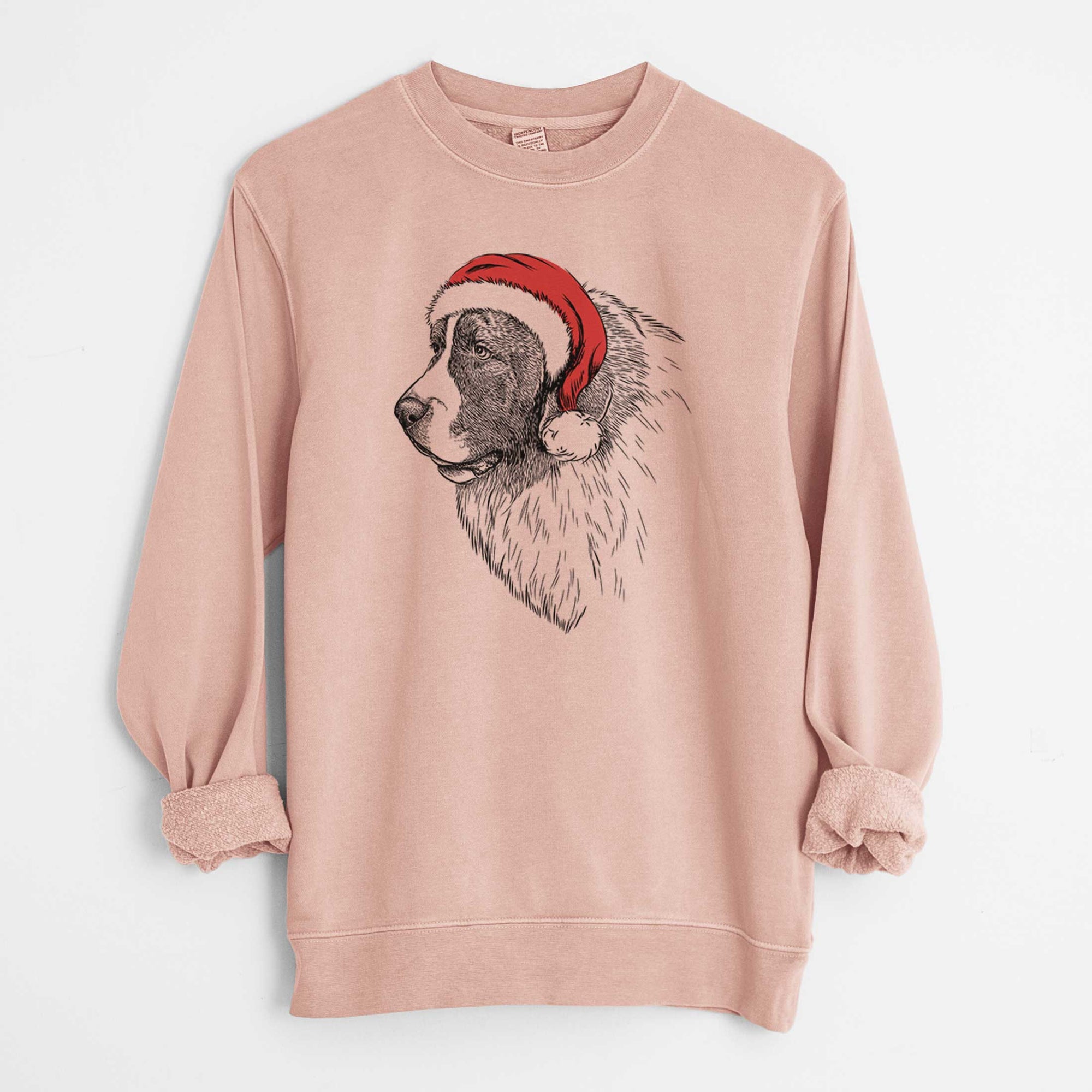 Santa Magnus the Pyrenean Mastiff - Unisex Pigment Dyed Crew Sweatshirt