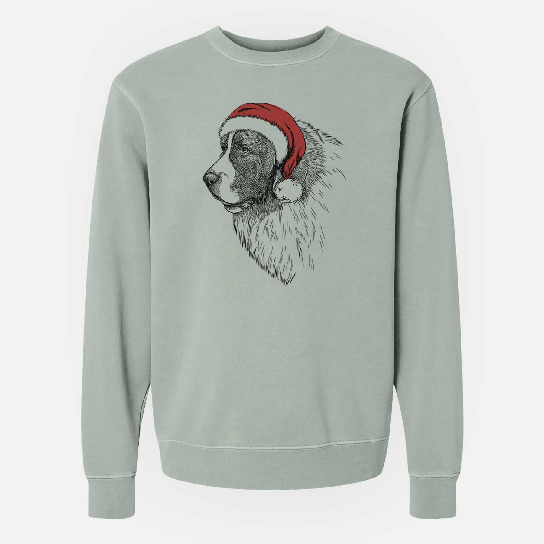 Santa Magnus the Pyrenean Mastiff - Unisex Pigment Dyed Crew Sweatshirt