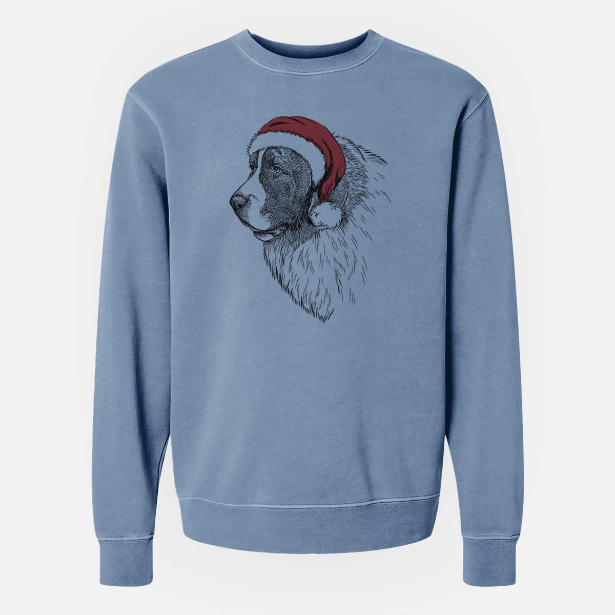Santa Magnus the Pyrenean Mastiff - Unisex Pigment Dyed Crew Sweatshirt