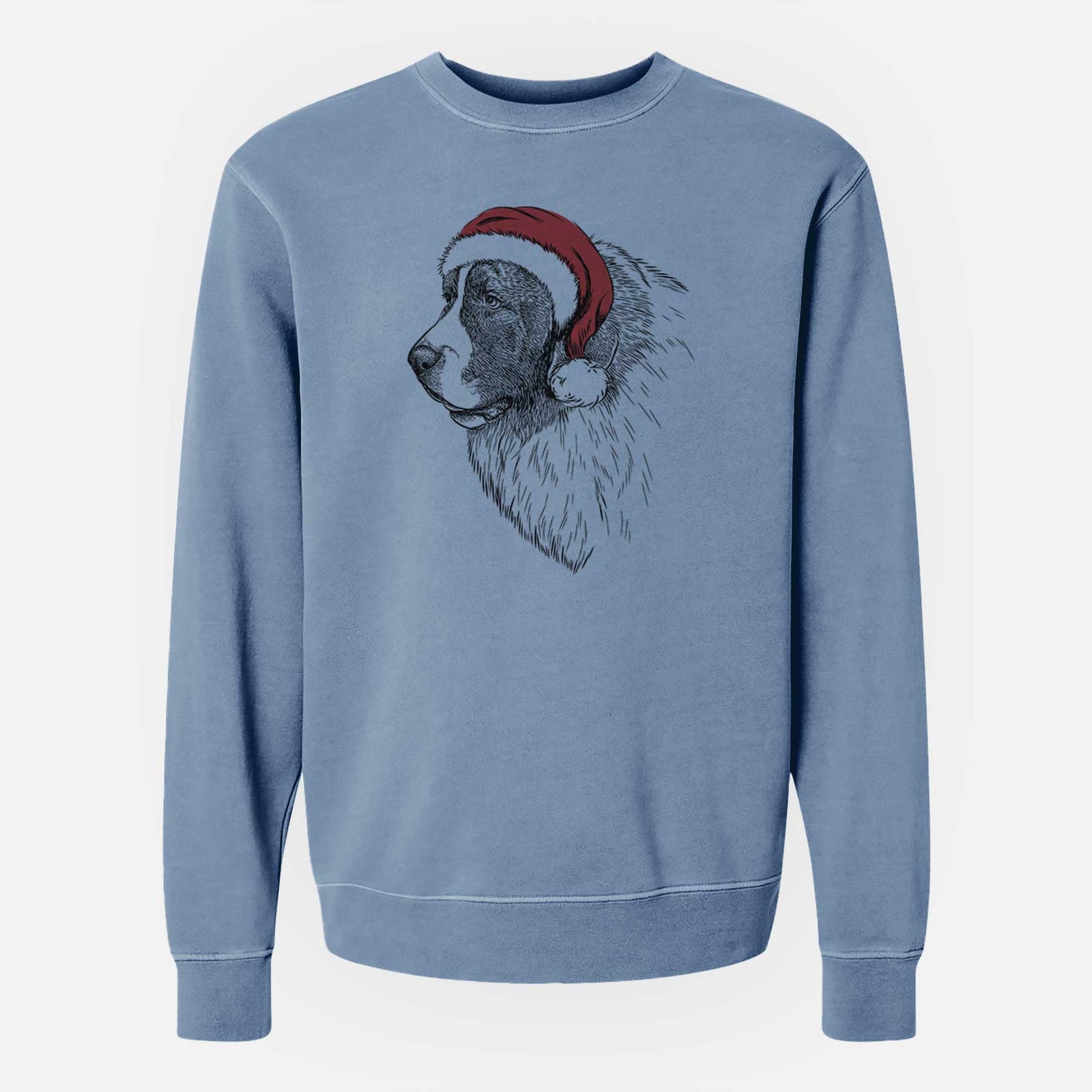Santa Magnus the Pyrenean Mastiff - Unisex Pigment Dyed Crew Sweatshirt