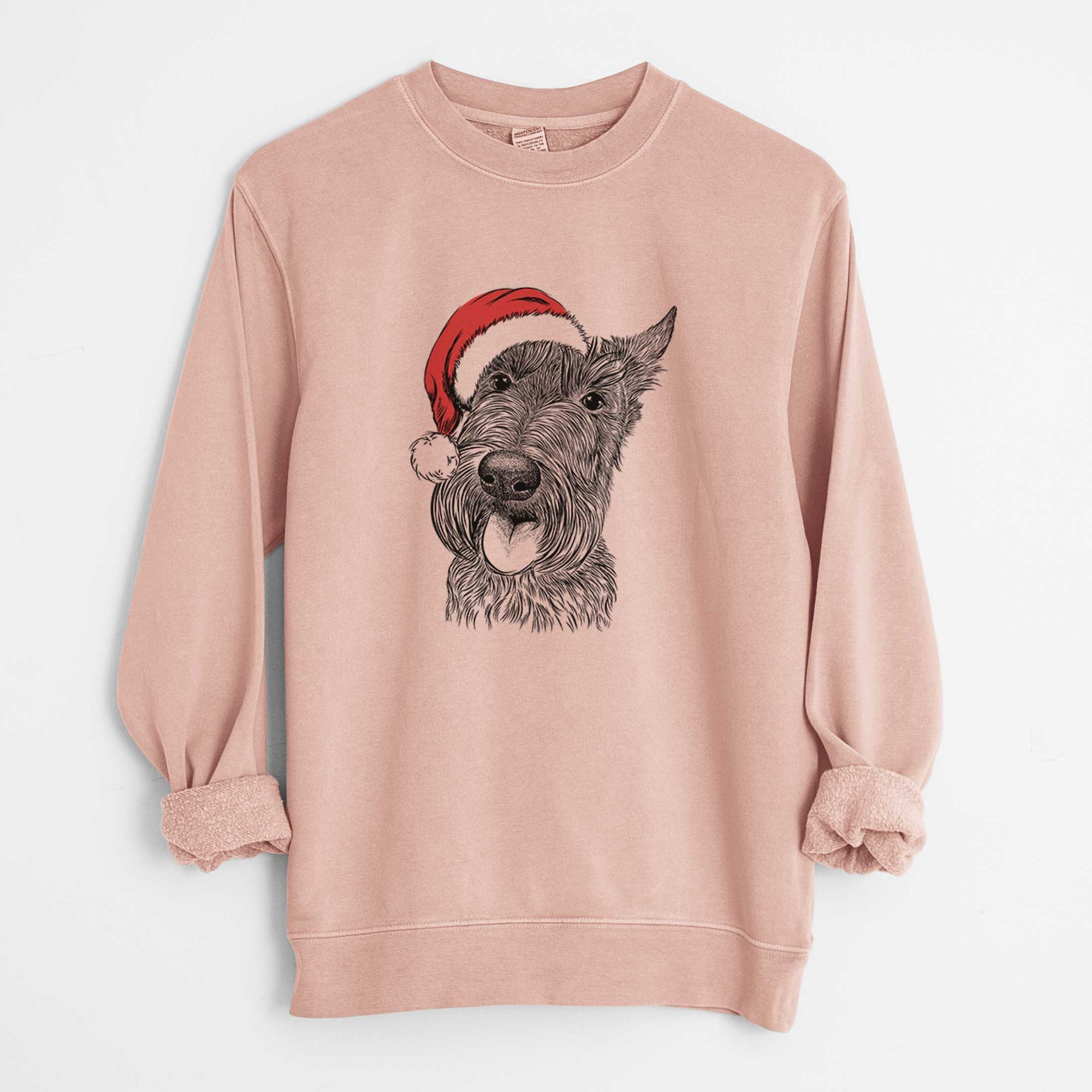 Santa Magnus the Scottish Terrier - Unisex Pigment Dyed Crew Sweatshirt
