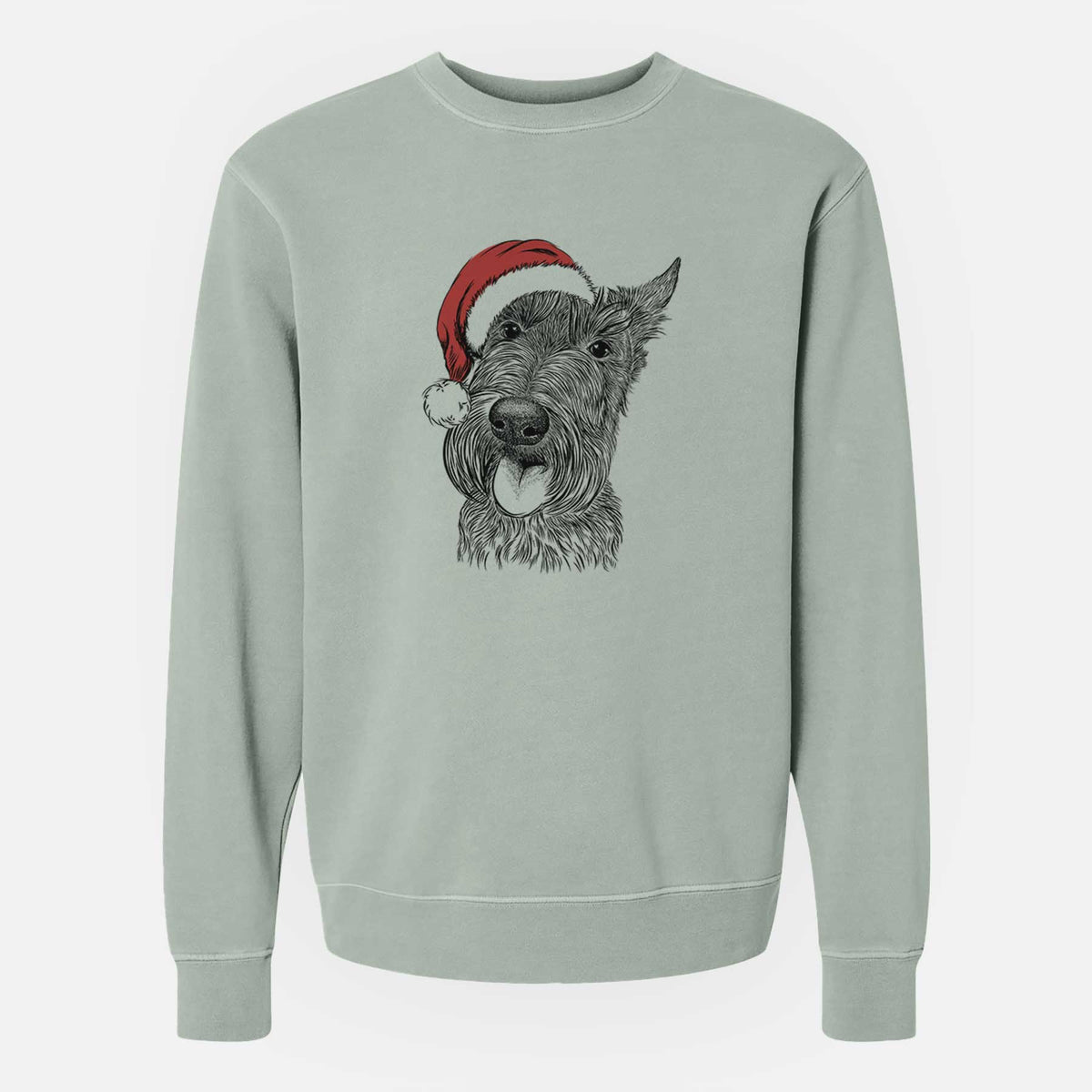 Santa Magnus the Scottish Terrier - Unisex Pigment Dyed Crew Sweatshirt