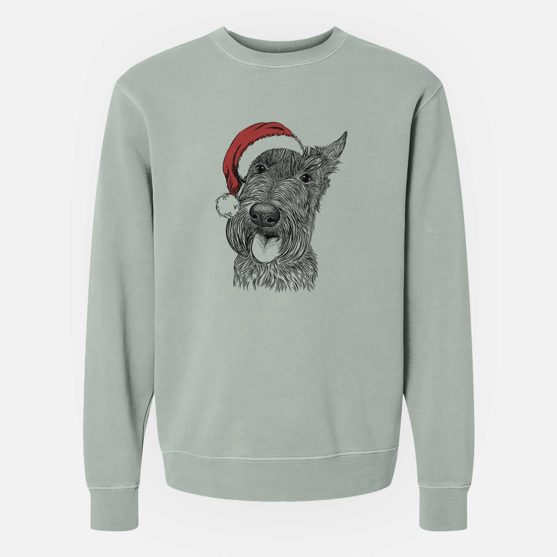 Santa Magnus the Scottish Terrier - Unisex Pigment Dyed Crew Sweatshirt