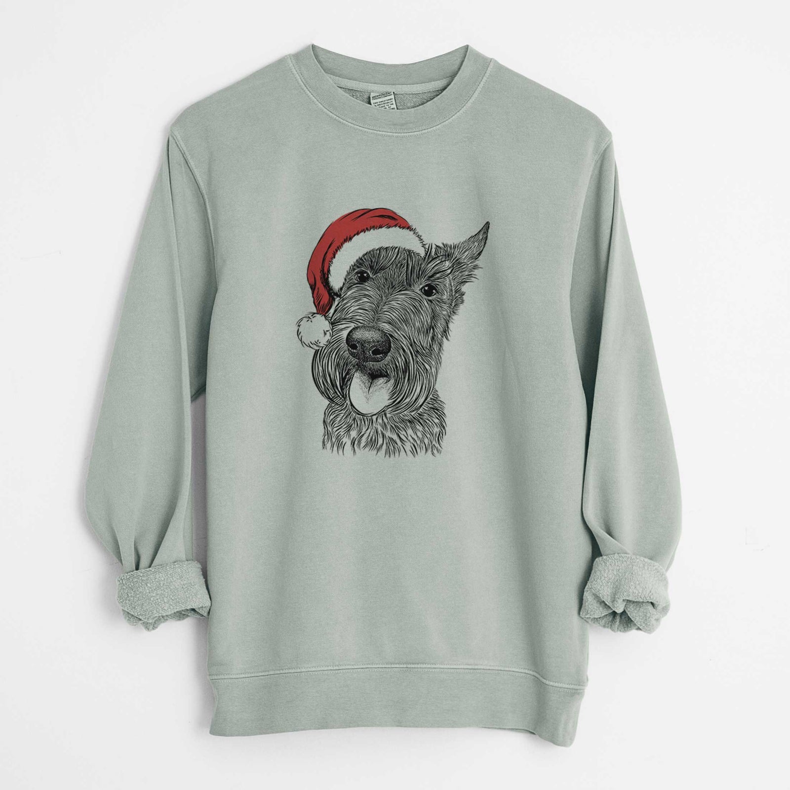 Santa Magnus the Scottish Terrier - Unisex Pigment Dyed Crew Sweatshirt