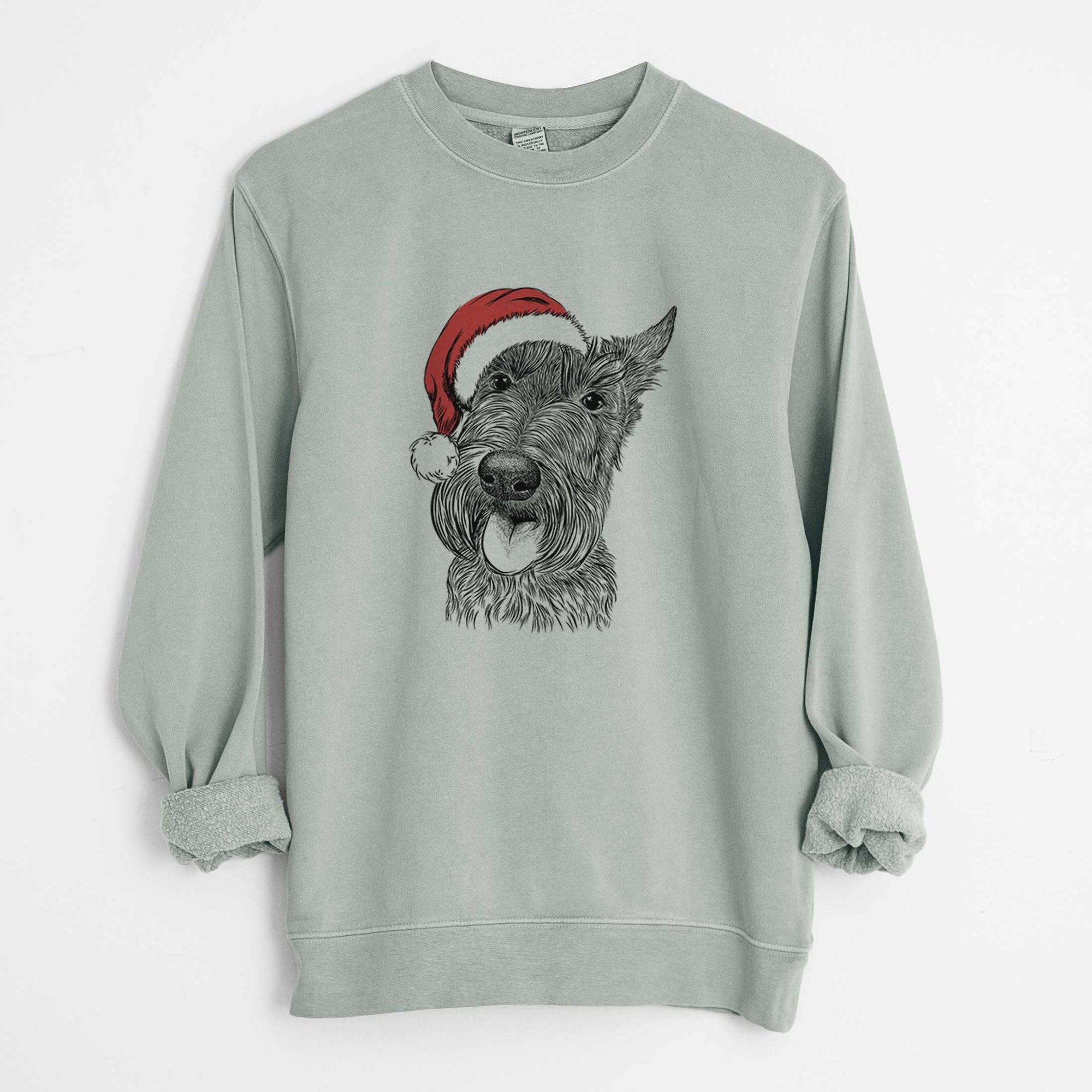 Santa Magnus the Scottish Terrier - Unisex Pigment Dyed Crew Sweatshirt