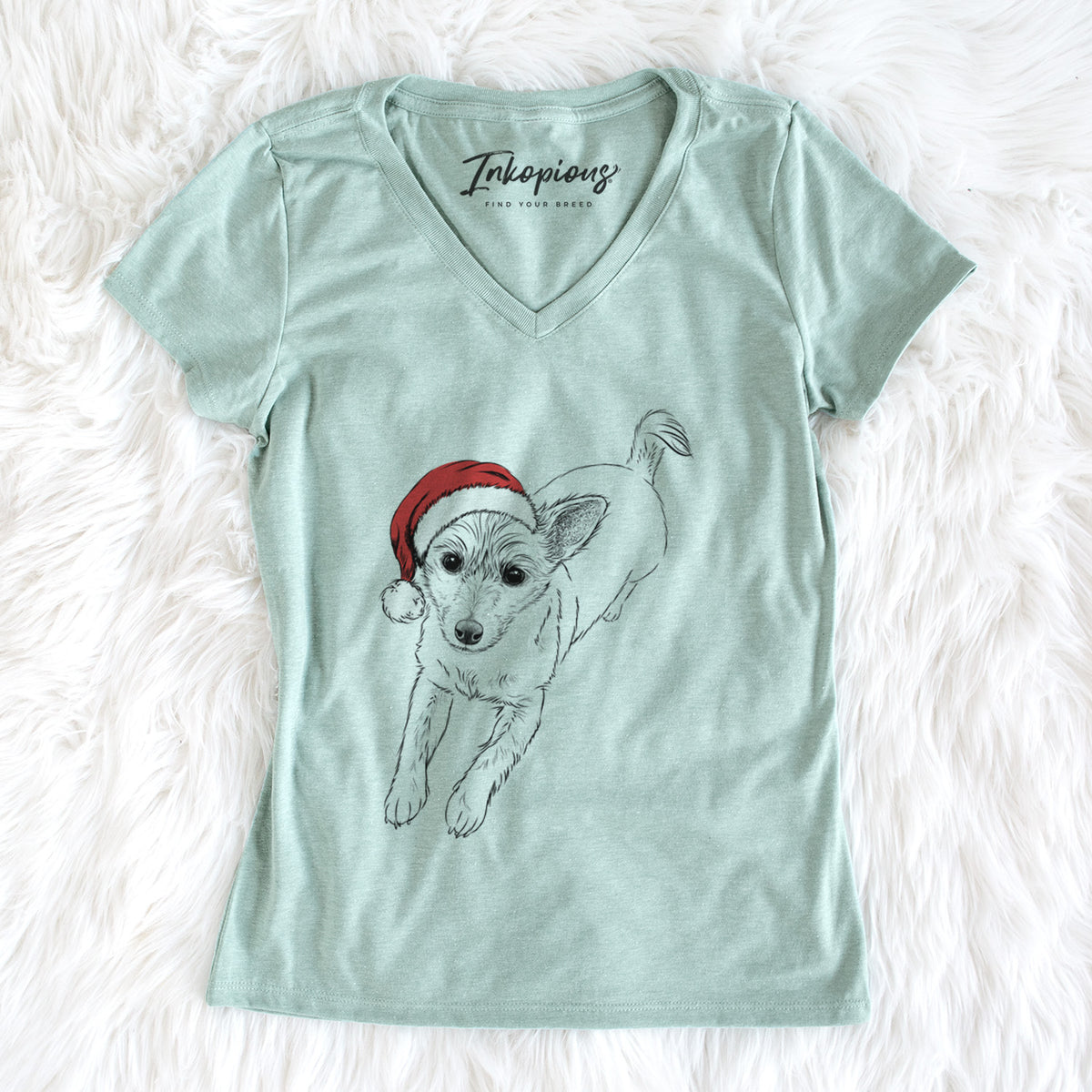 Santa Maisie the Terrier Mix - Women's Perfect V-neck Shirt