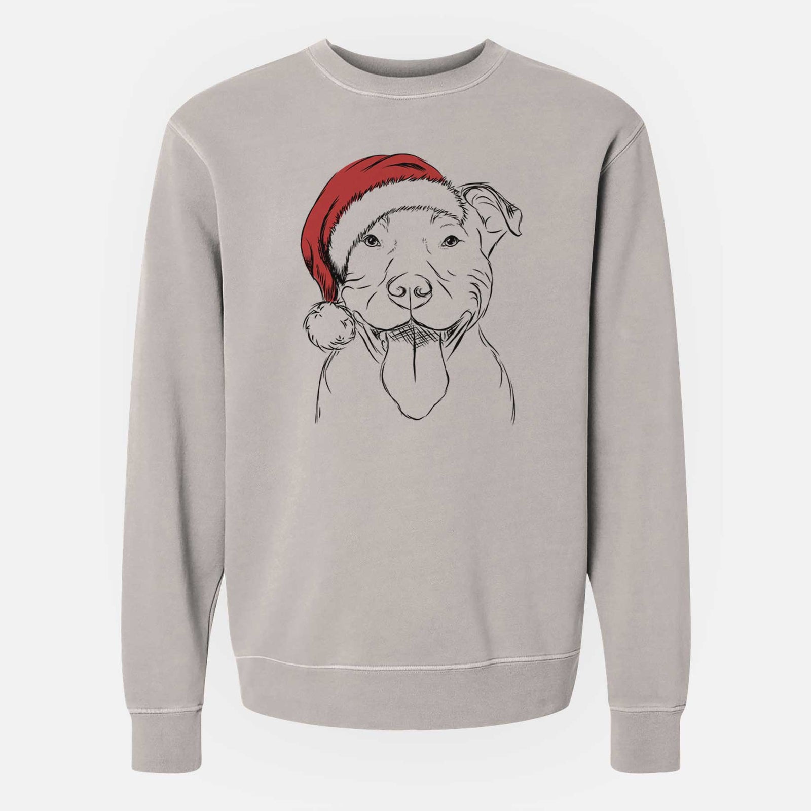 Santa Major the Pitbull - Unisex Pigment Dyed Crew Sweatshirt