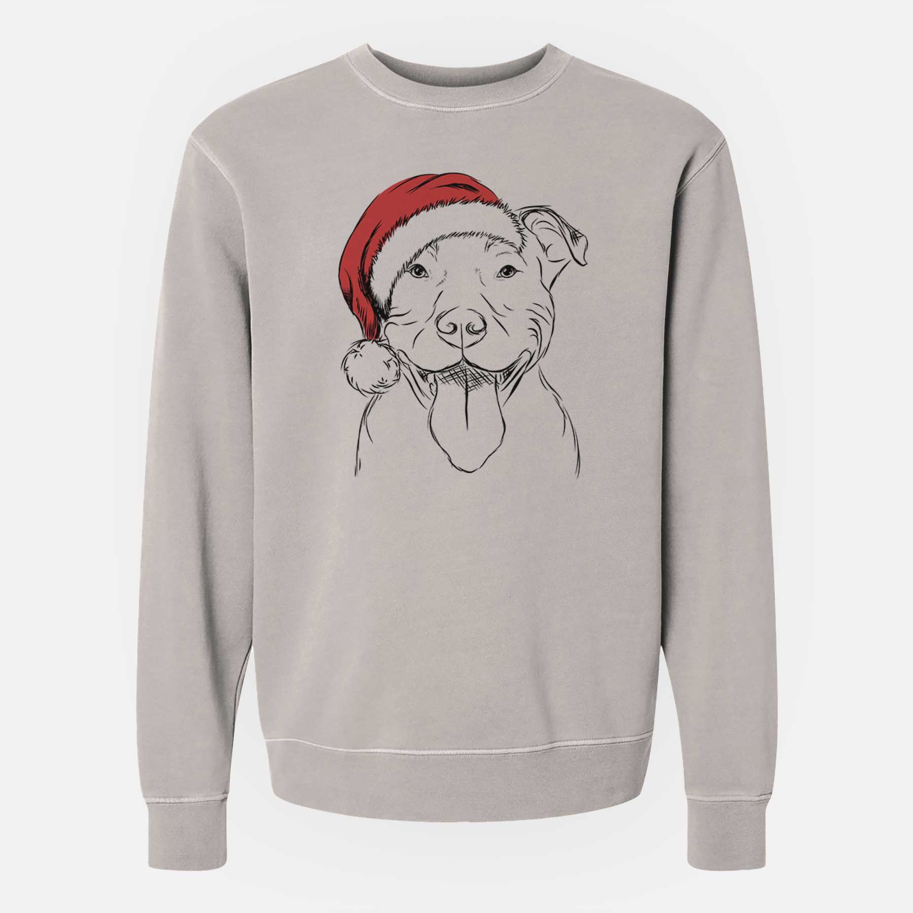 Santa Major the Pitbull - Unisex Pigment Dyed Crew Sweatshirt