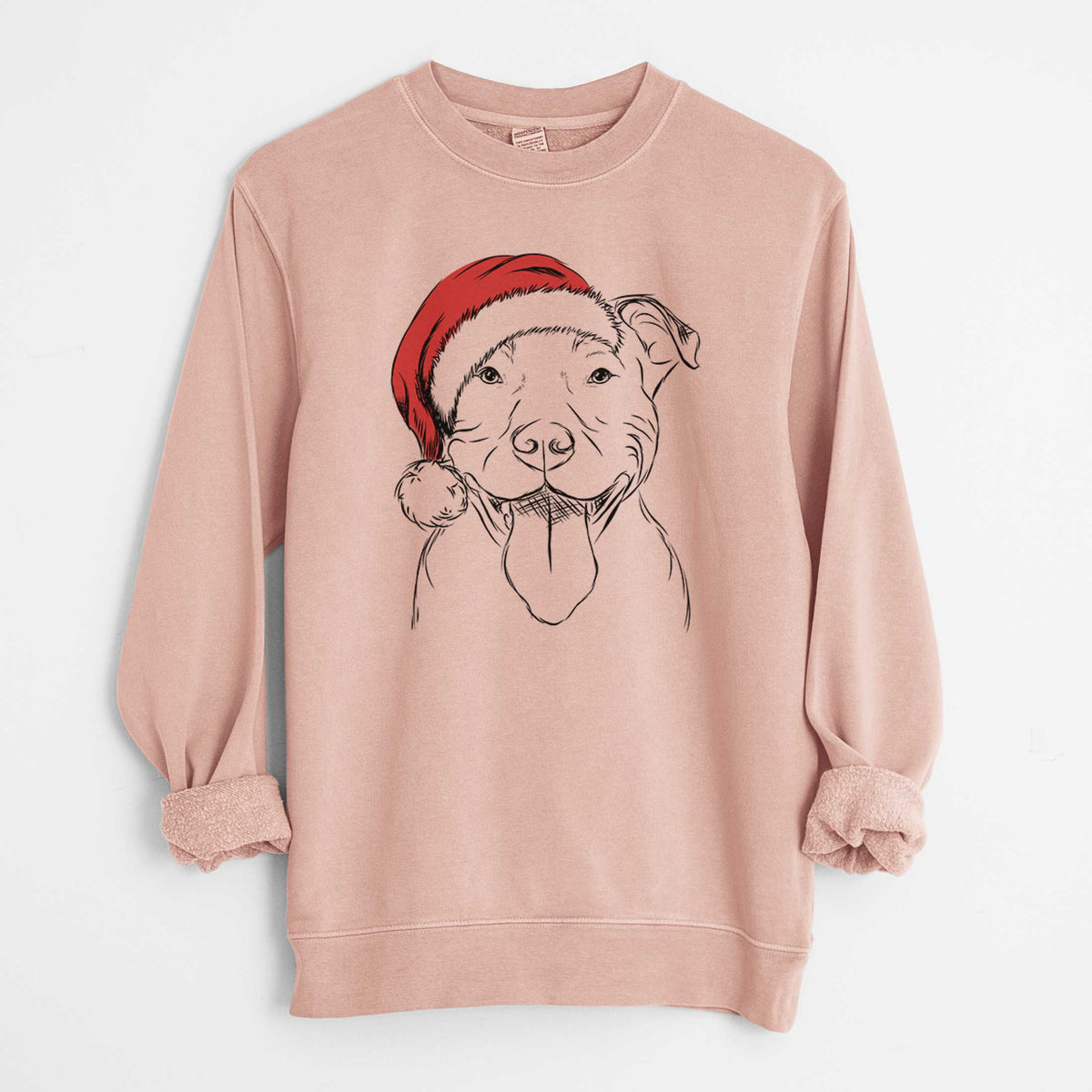 Santa Major the Pitbull - Unisex Pigment Dyed Crew Sweatshirt