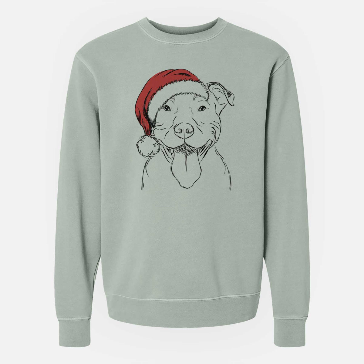 Santa Major the Pitbull - Unisex Pigment Dyed Crew Sweatshirt