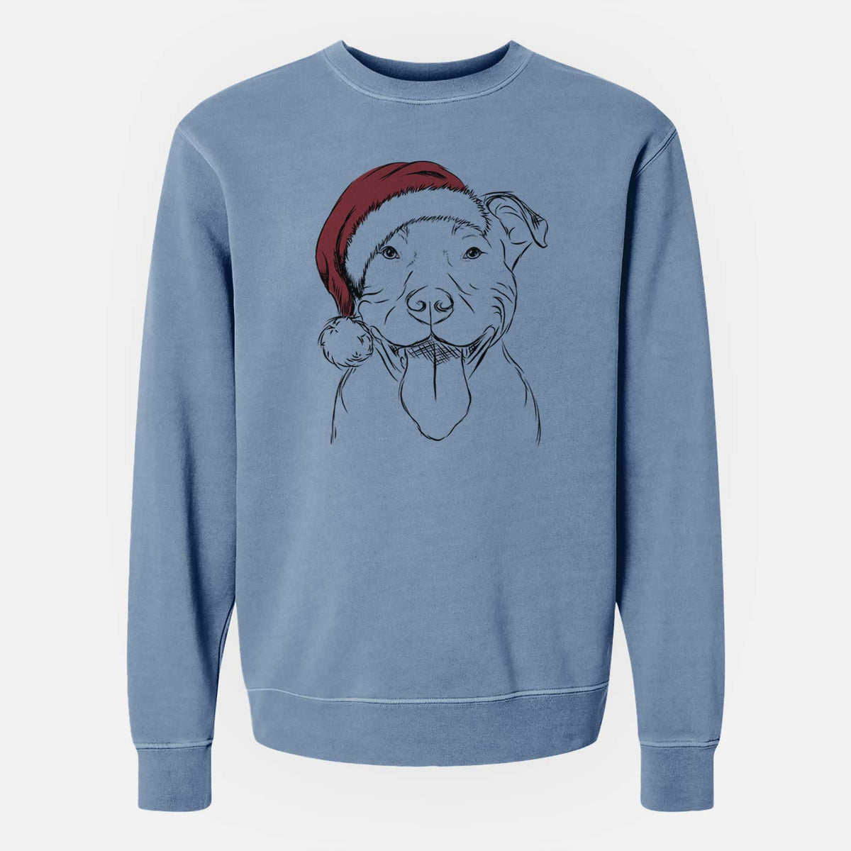 Santa Major the Pitbull - Unisex Pigment Dyed Crew Sweatshirt