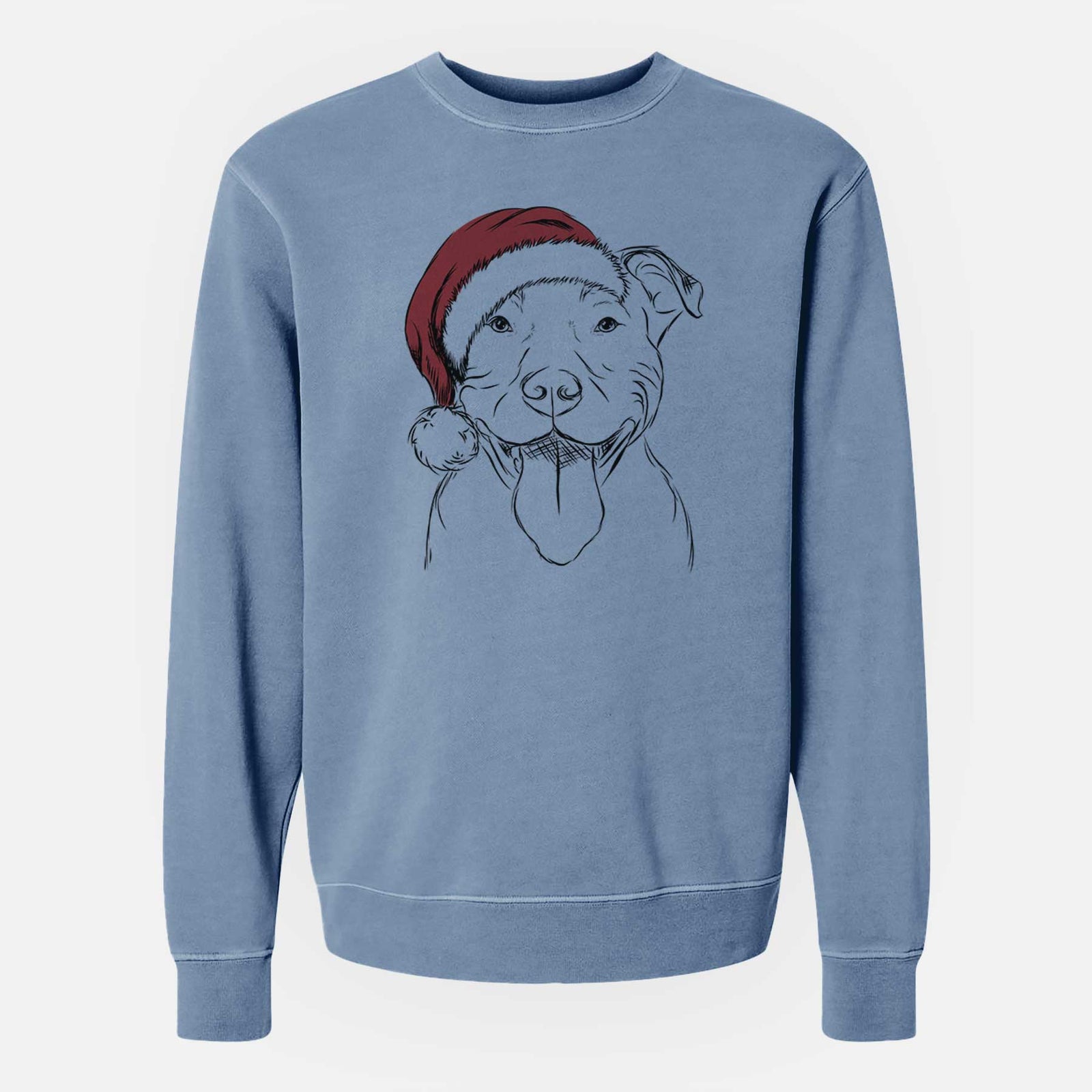 Santa Major the Pitbull - Unisex Pigment Dyed Crew Sweatshirt