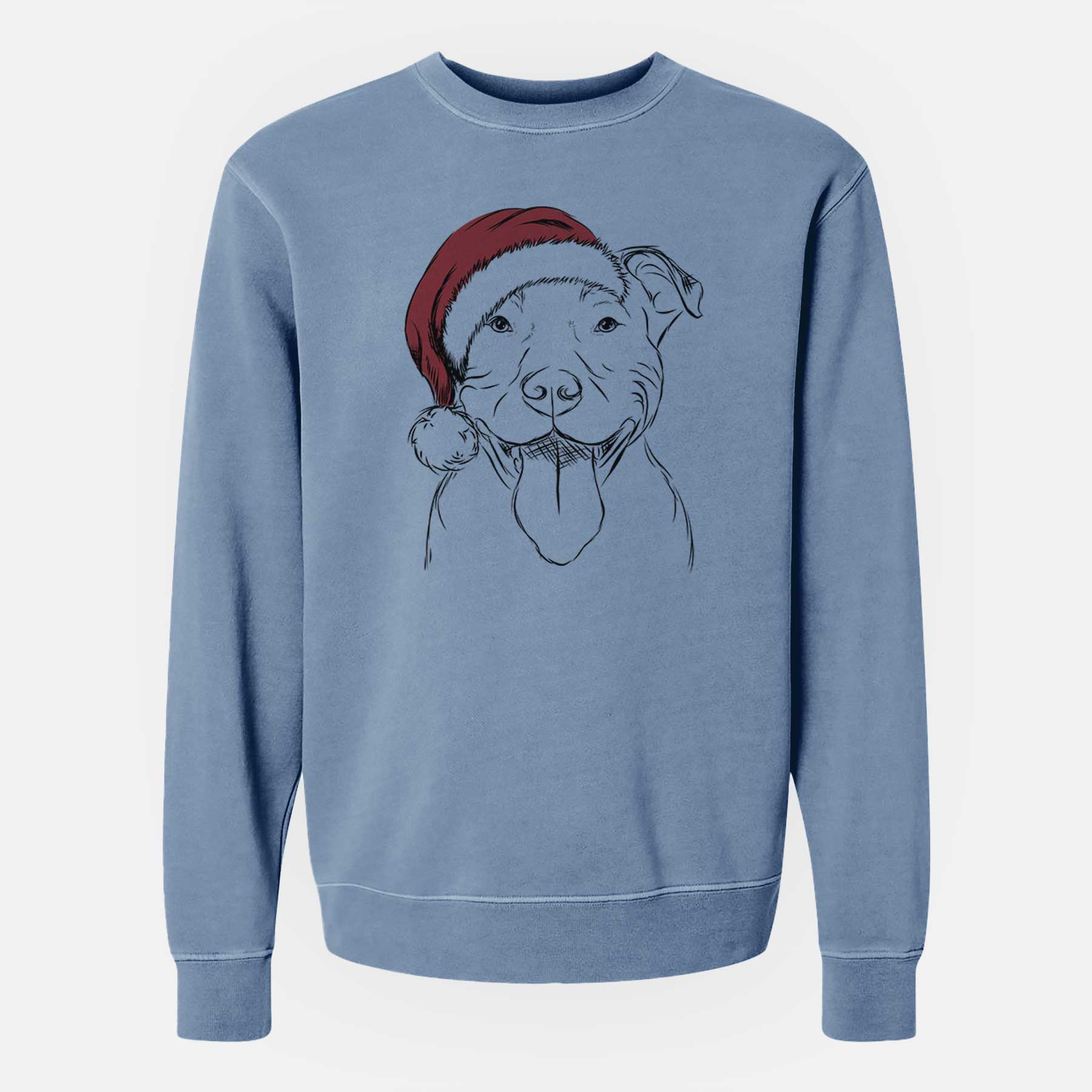 Santa Major the Pitbull - Unisex Pigment Dyed Crew Sweatshirt