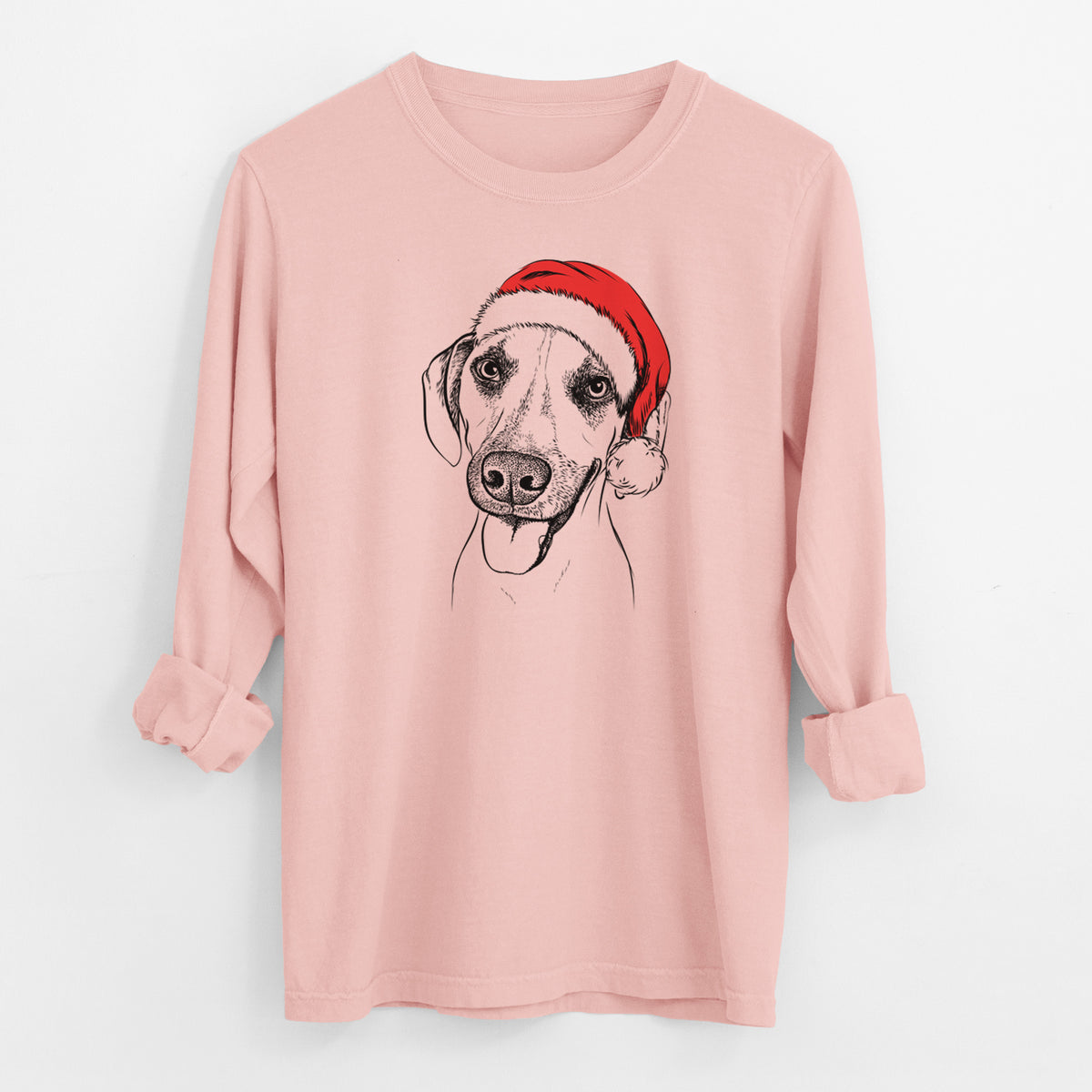 Santa Malia the American Foxhound Mix - Men's Heavyweight 100% Cotton Long Sleeve