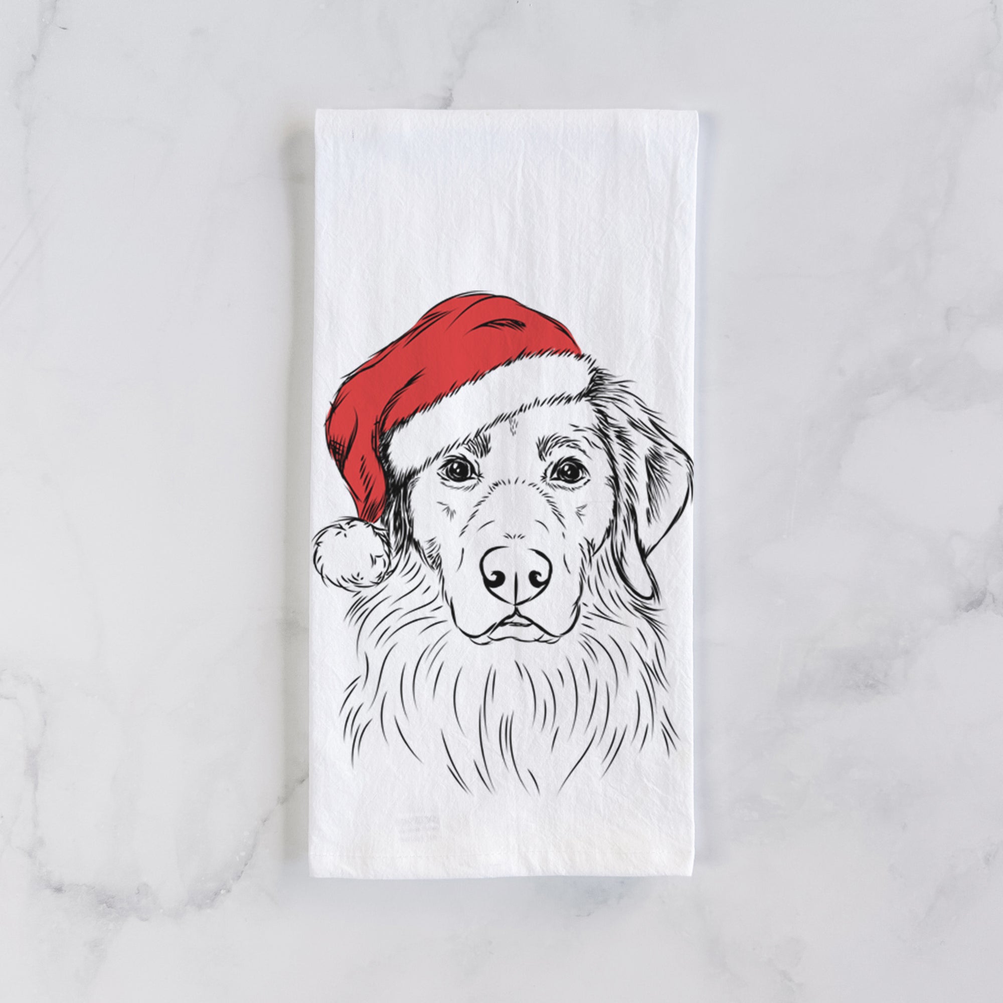 Marley the Golden Retriever Tea Towel