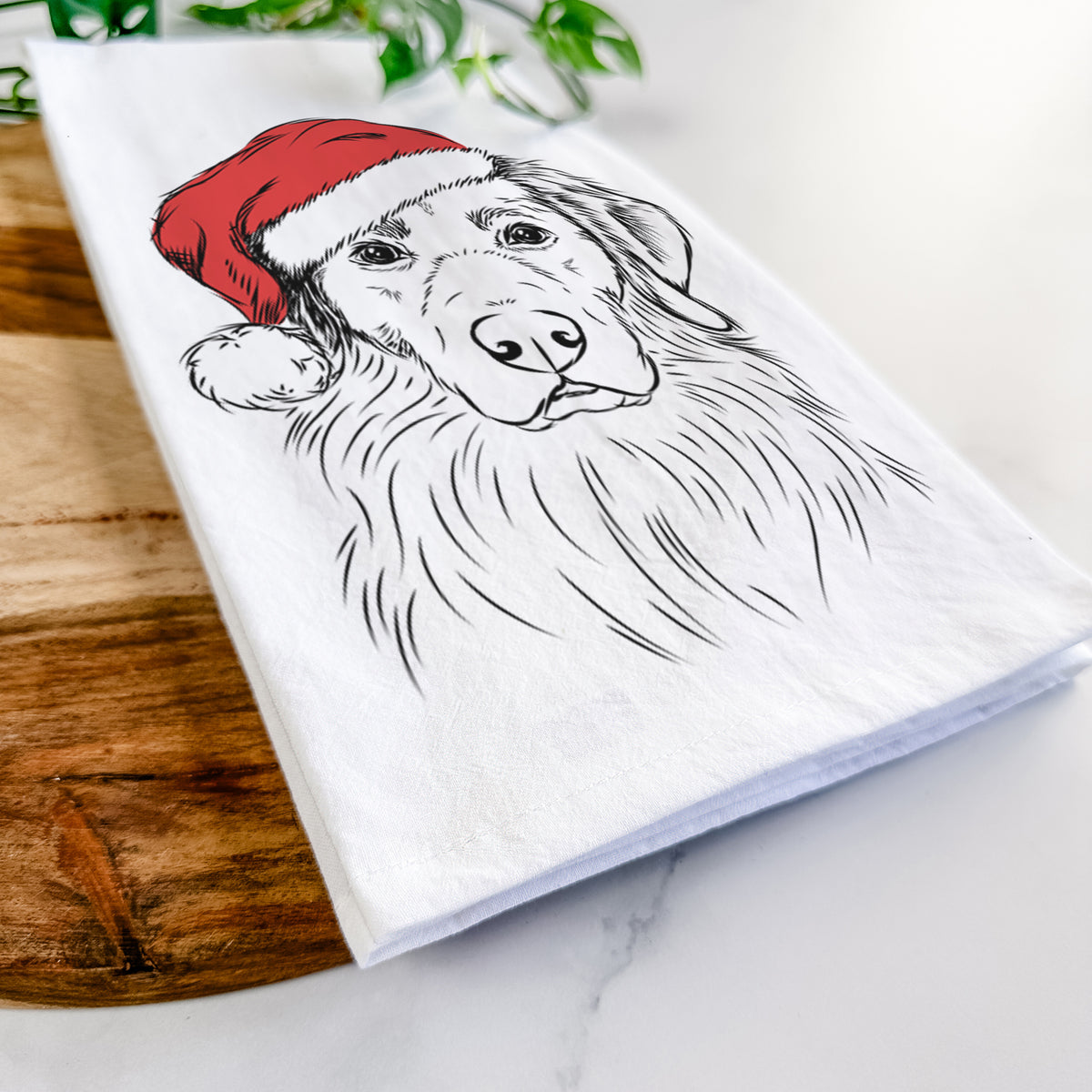 Marley the Golden Retriever Tea Towel