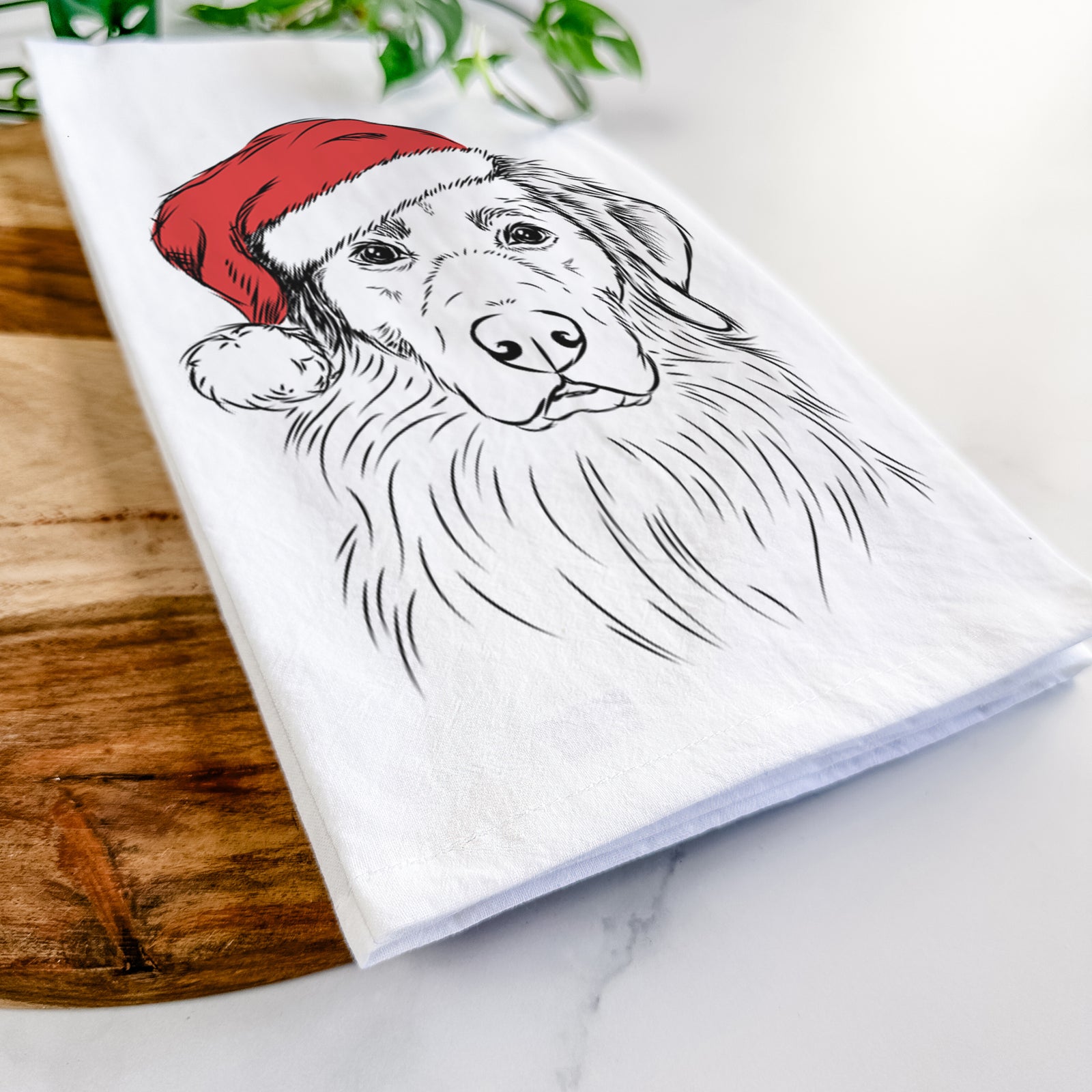 Marley the Golden Retriever Tea Towel
