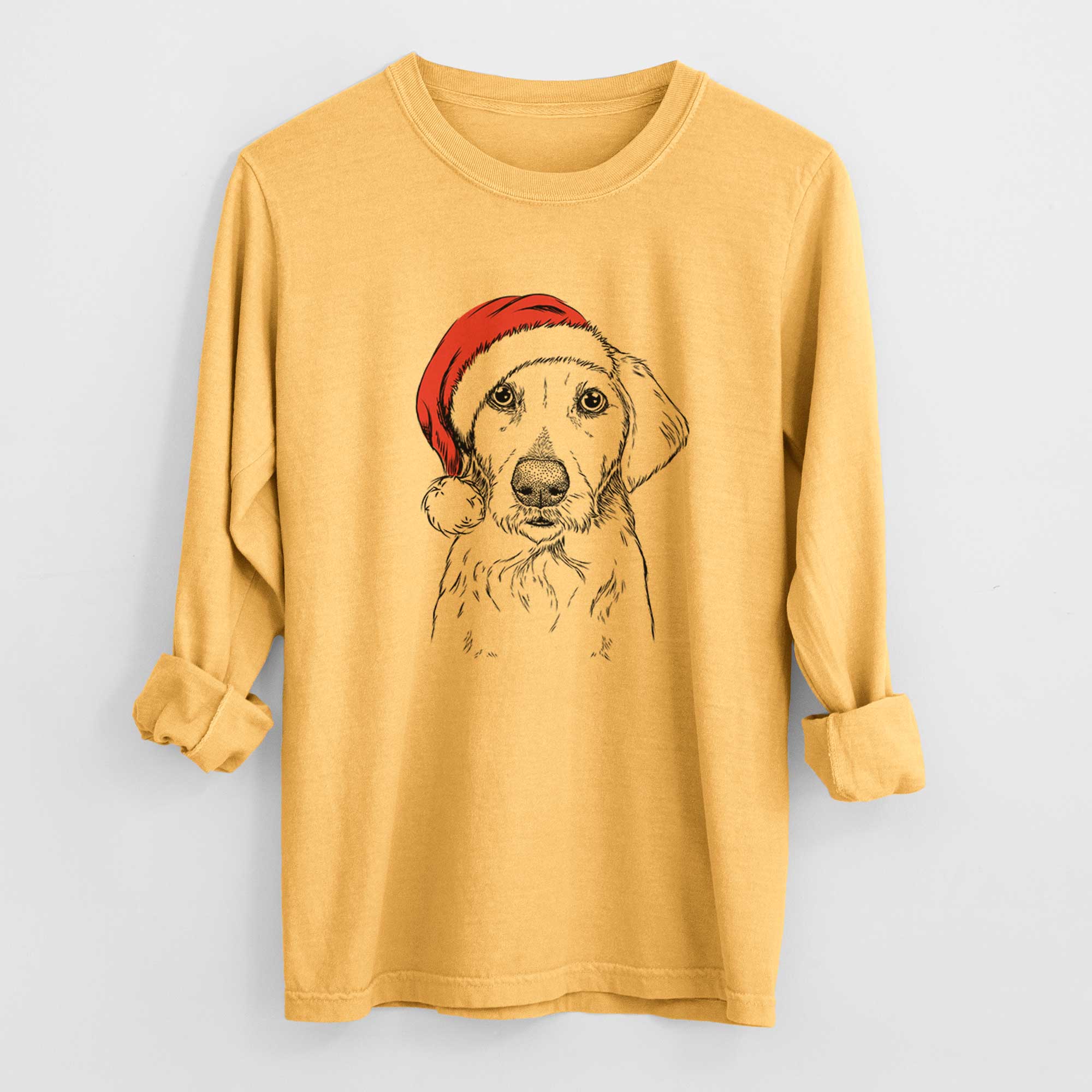 Santa Marley Sue the Labradoodle - Men's Heavyweight 100% Cotton Long Sleeve