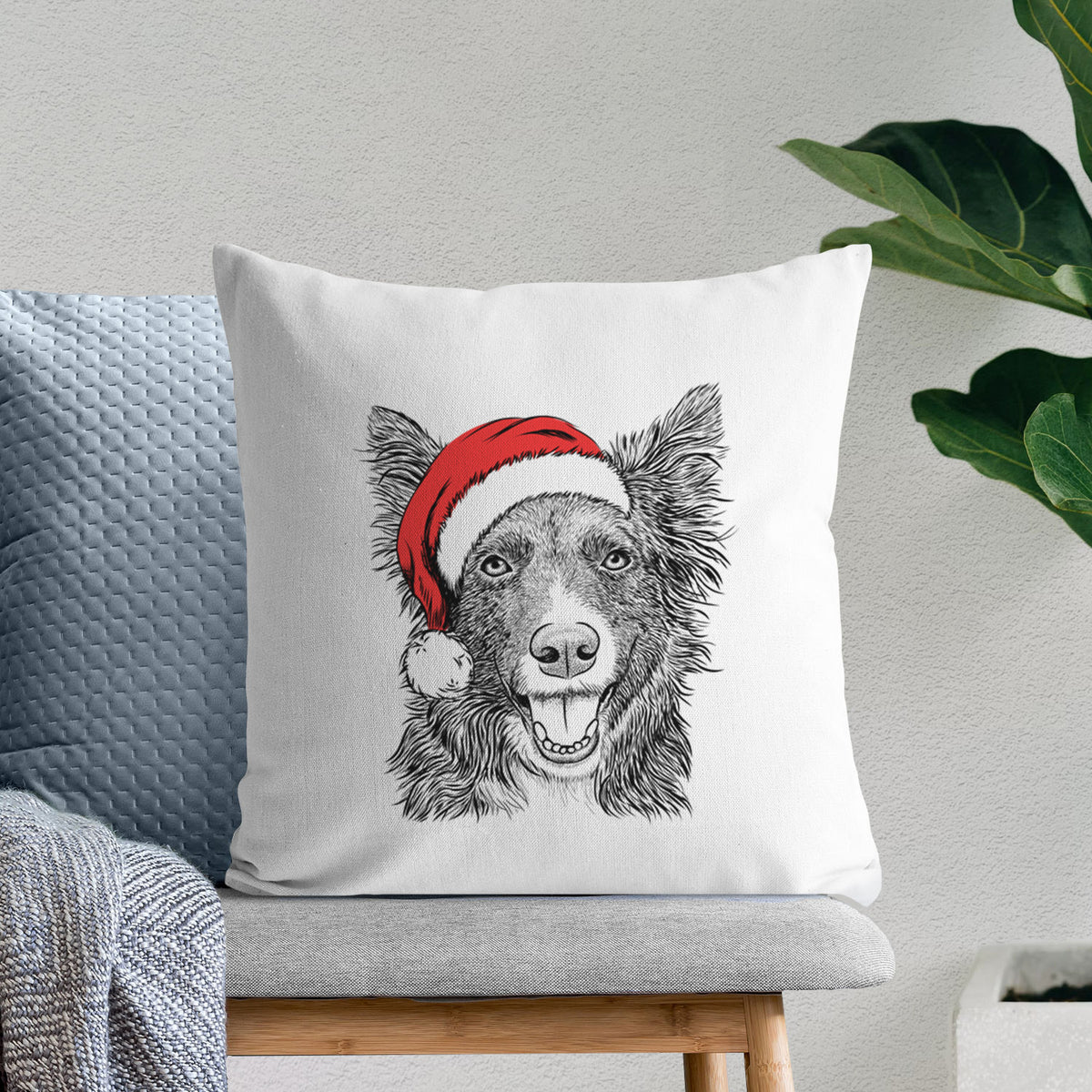 Marti the Border Collie - Throw Pillow Cover
