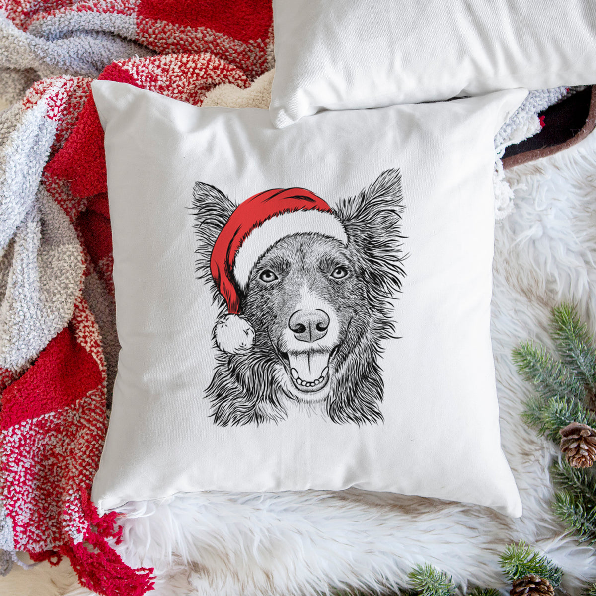 Marti the Border Collie - Throw Pillow Cover