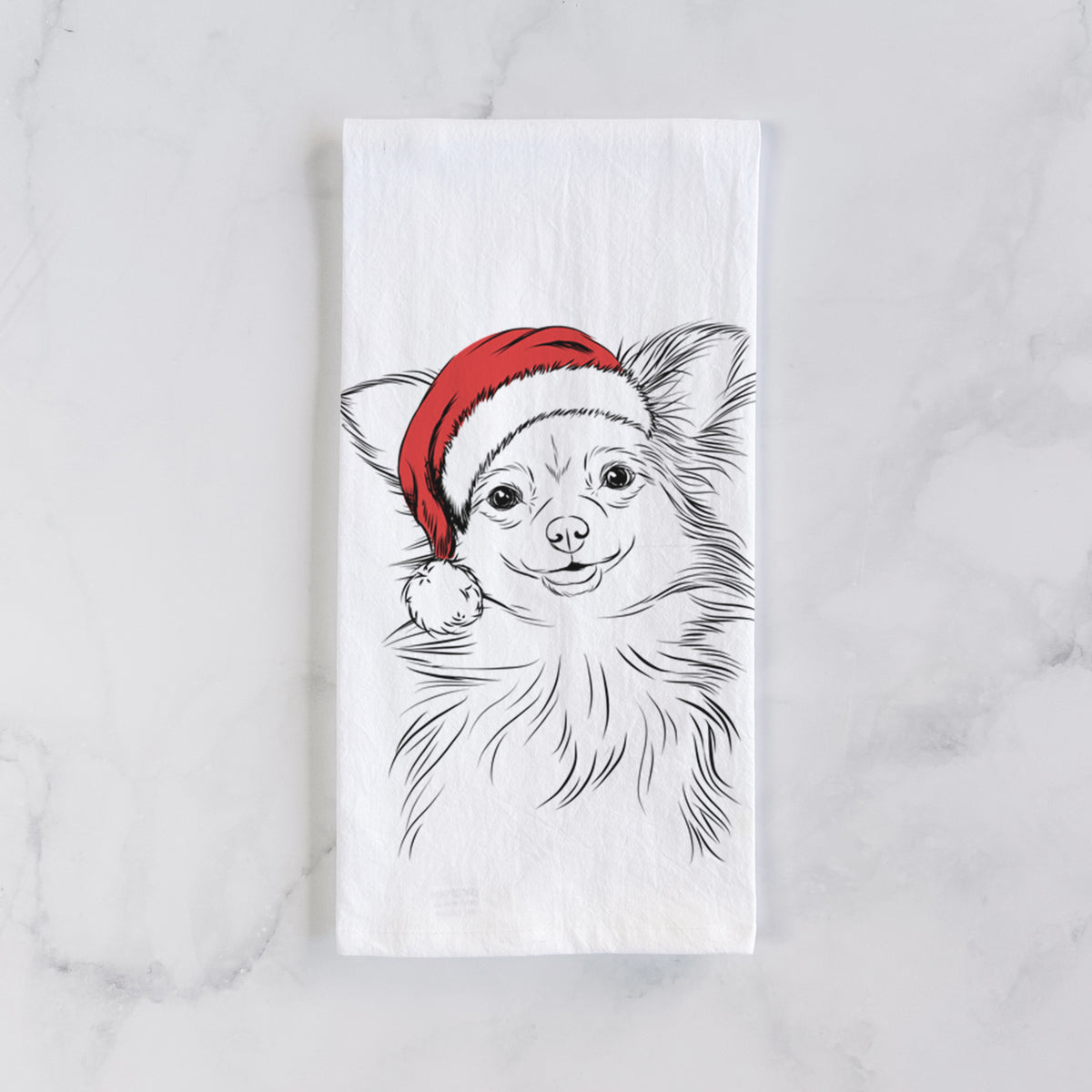 Marzi the Long Haired Chihuahua Tea Towel