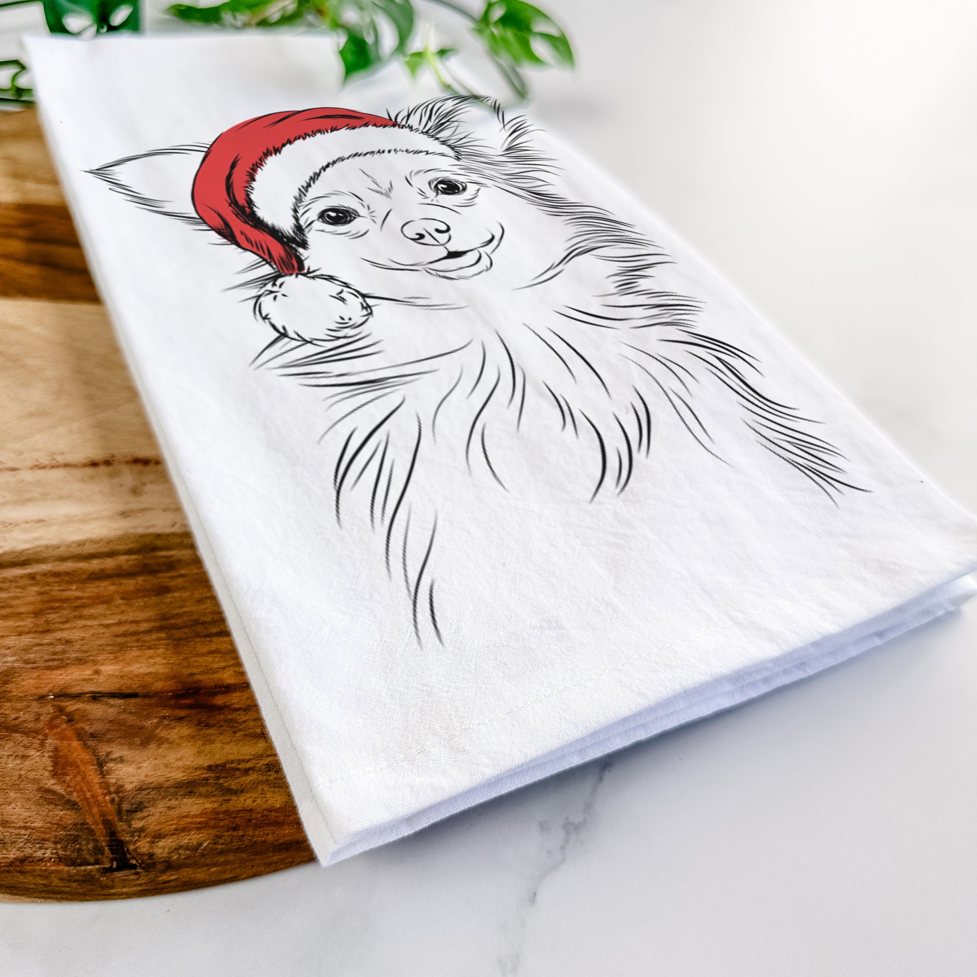 Marzi the Long Haired Chihuahua Tea Towel