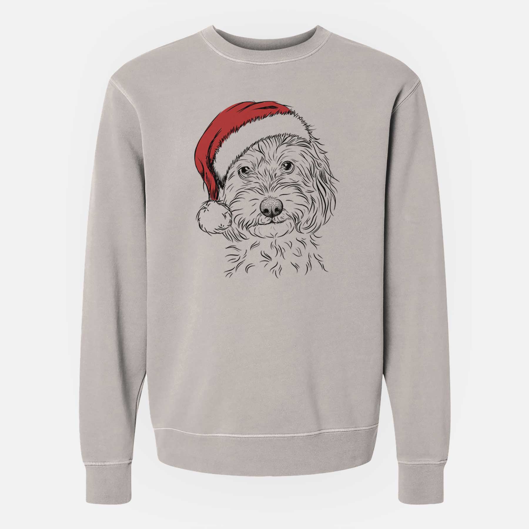 Santa Mason the Cavapoo - Unisex Pigment Dyed Crew Sweatshirt