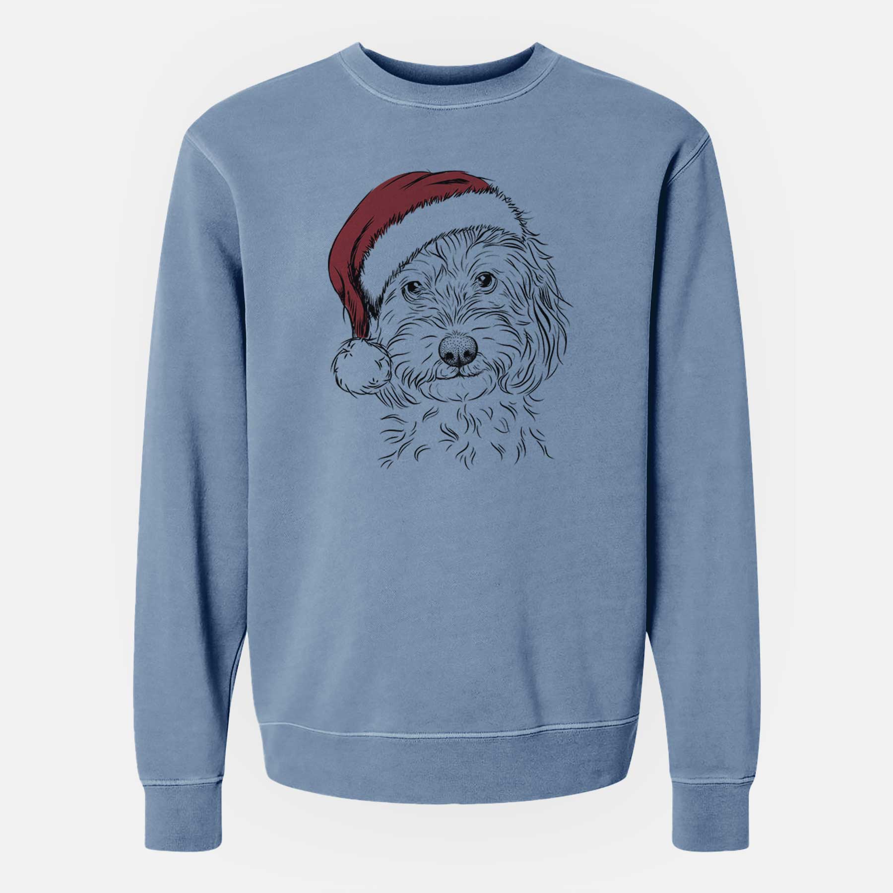 Santa Mason the Cavapoo - Unisex Pigment Dyed Crew Sweatshirt