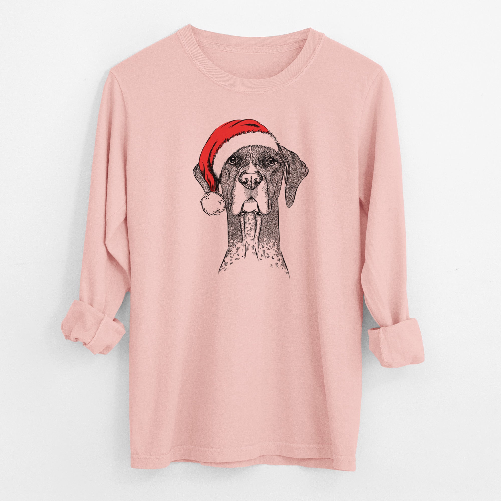 Santa Mattis the German Shorthaired Pointer - Men's Heavyweight 100% Cotton Long Sleeve