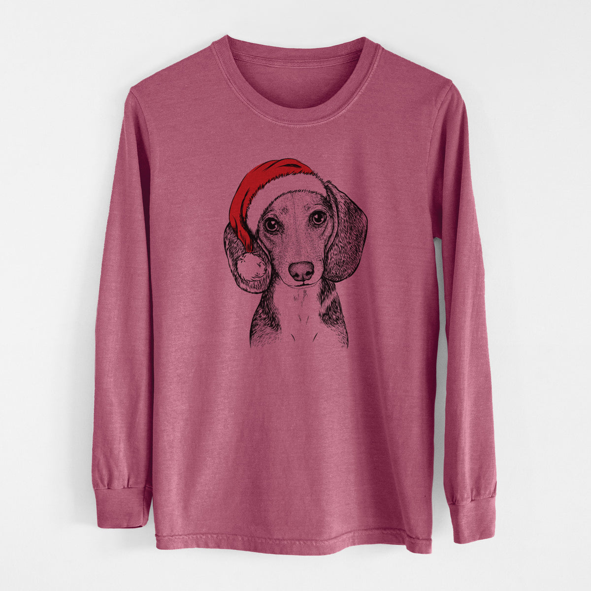 Santa Mayor Andy the Beagle - Men's Heavyweight 100% Cotton Long Sleeve