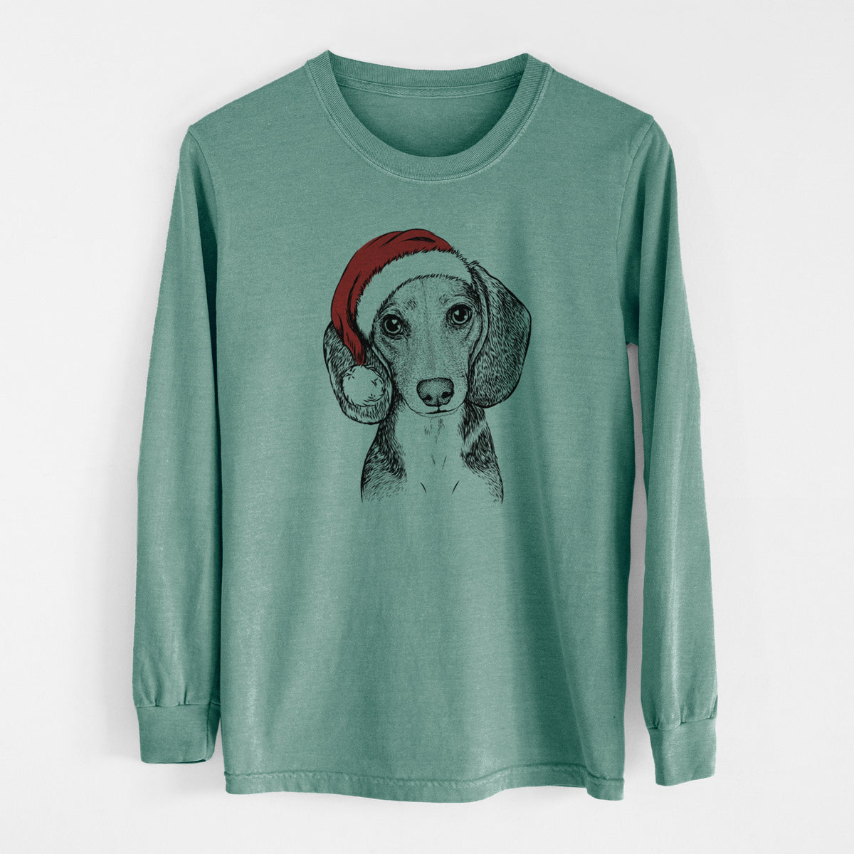 Santa Mayor Andy the Beagle - Men's Heavyweight 100% Cotton Long Sleeve