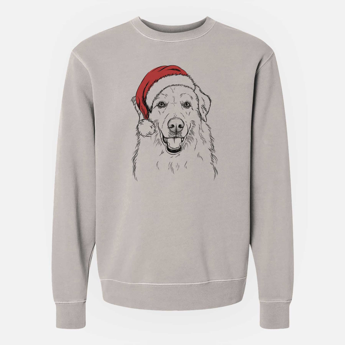 Santa Meg the Great Pyrenees - Unisex Pigment Dyed Crew Sweatshirt