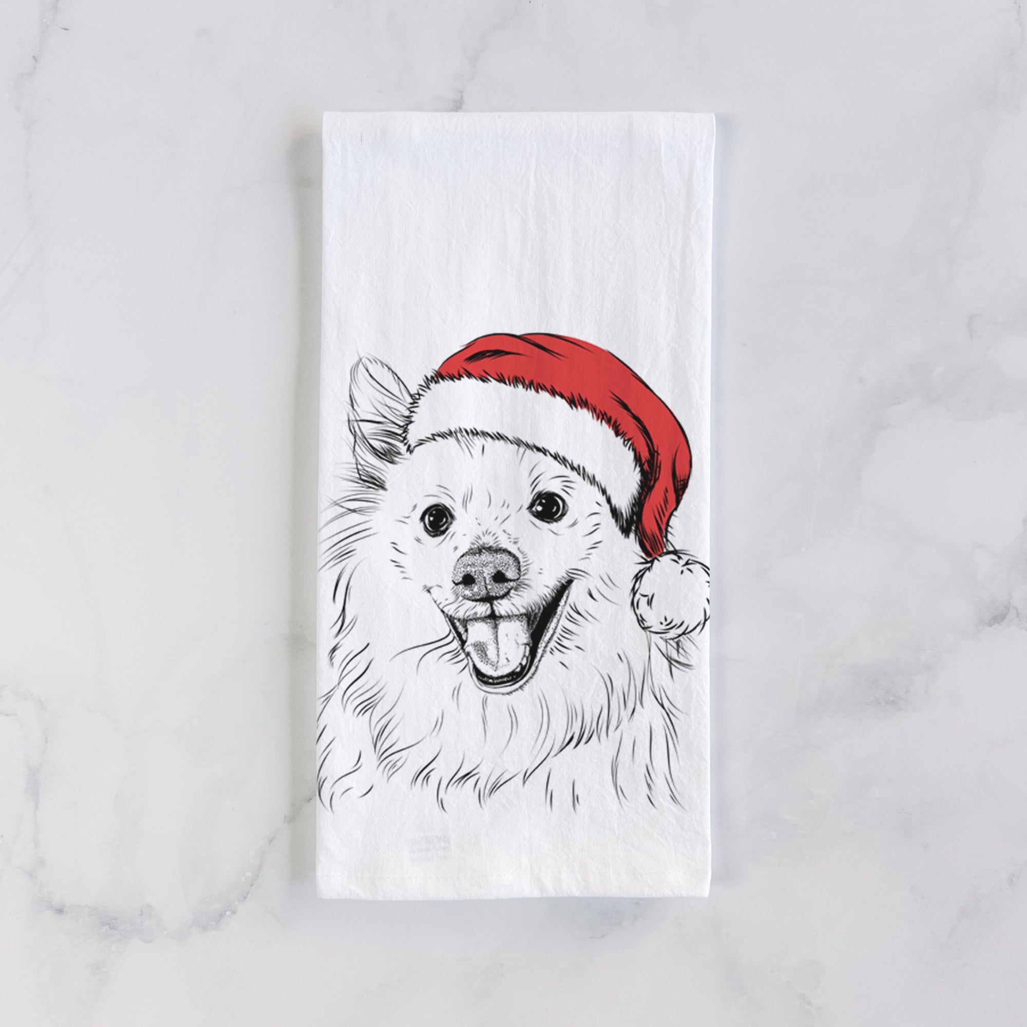 Miki the American Eskimo Tea Towel