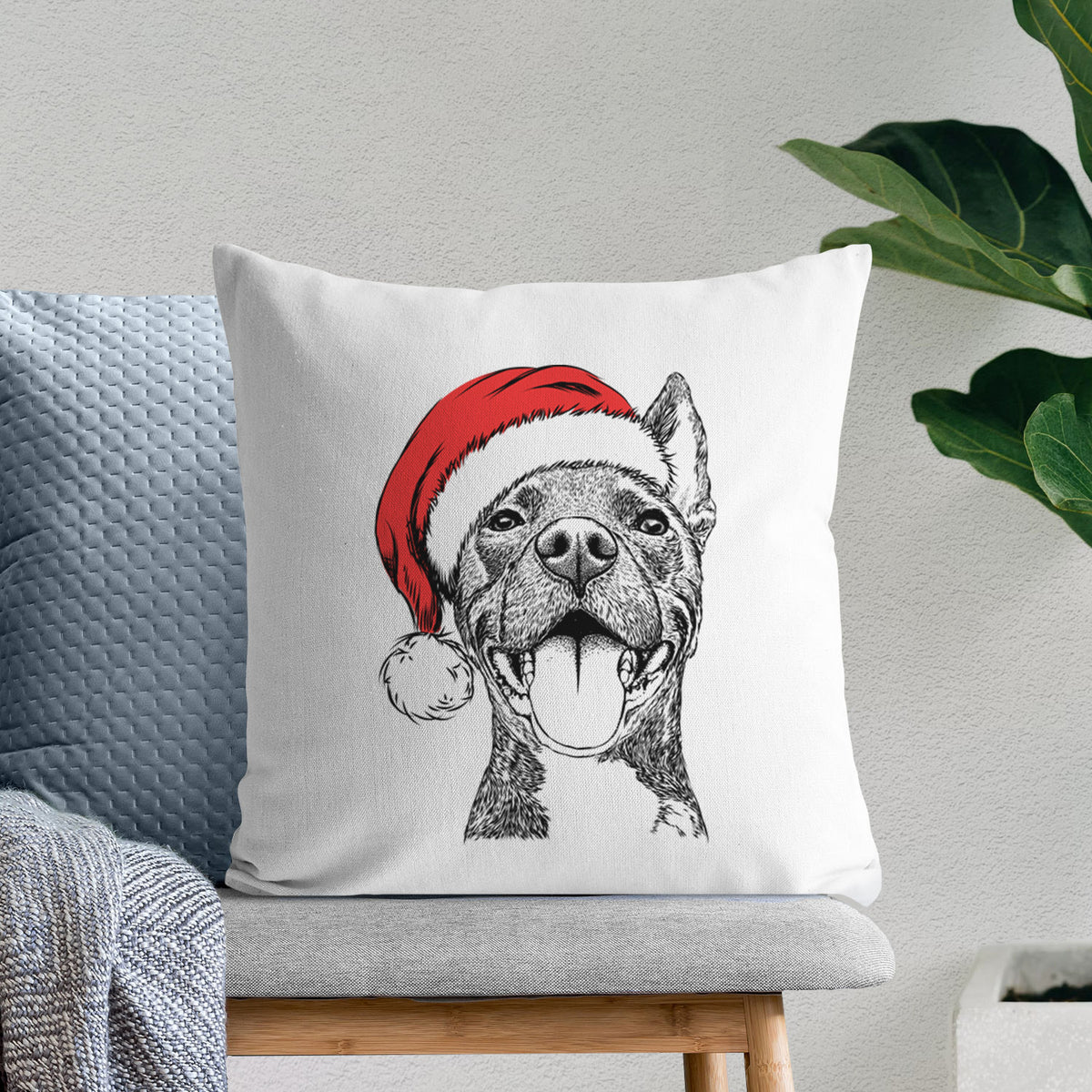 Milo the Pitbull Mix - Throw Pillow Cover