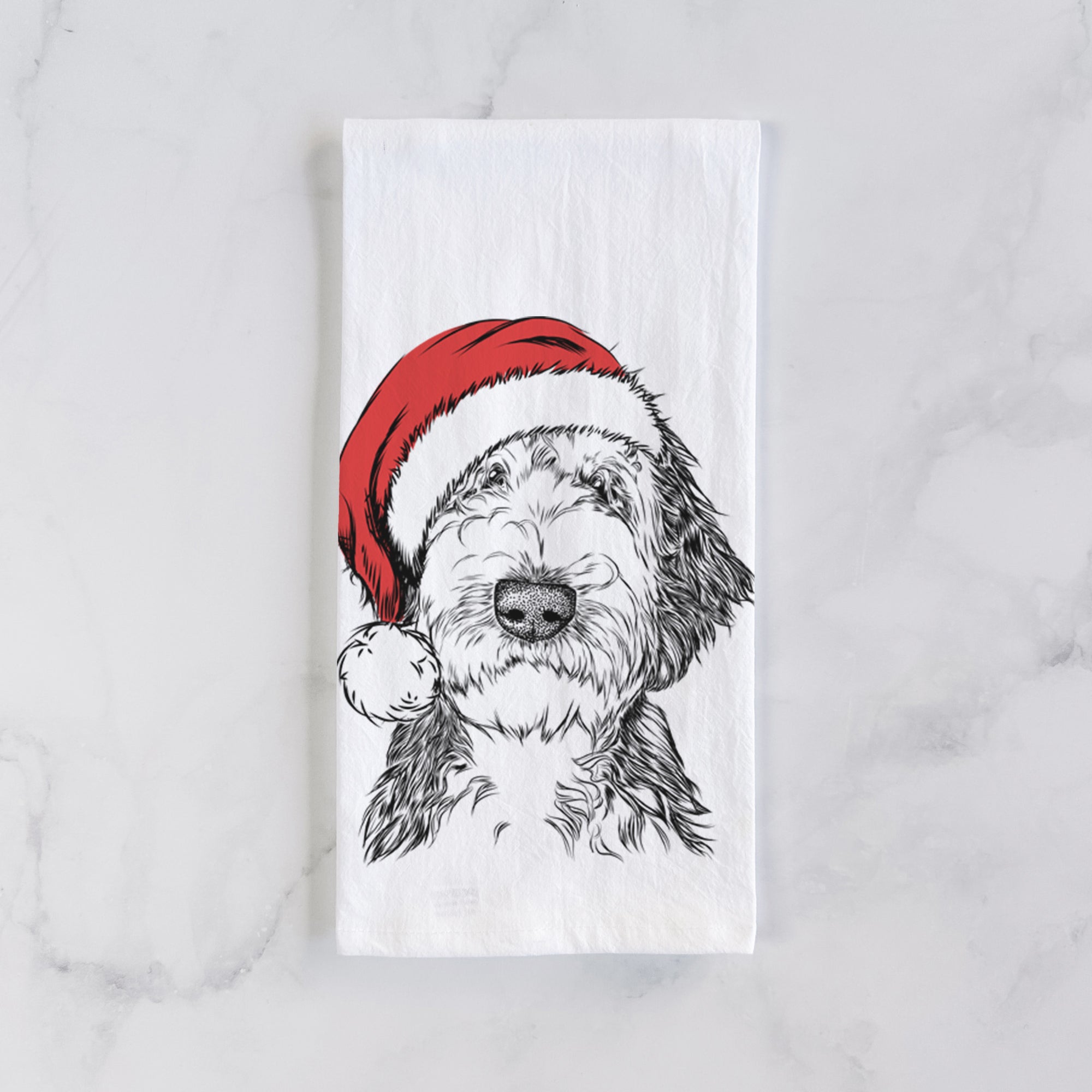 Milo Fluff the Sheepadoodle Tea Towel