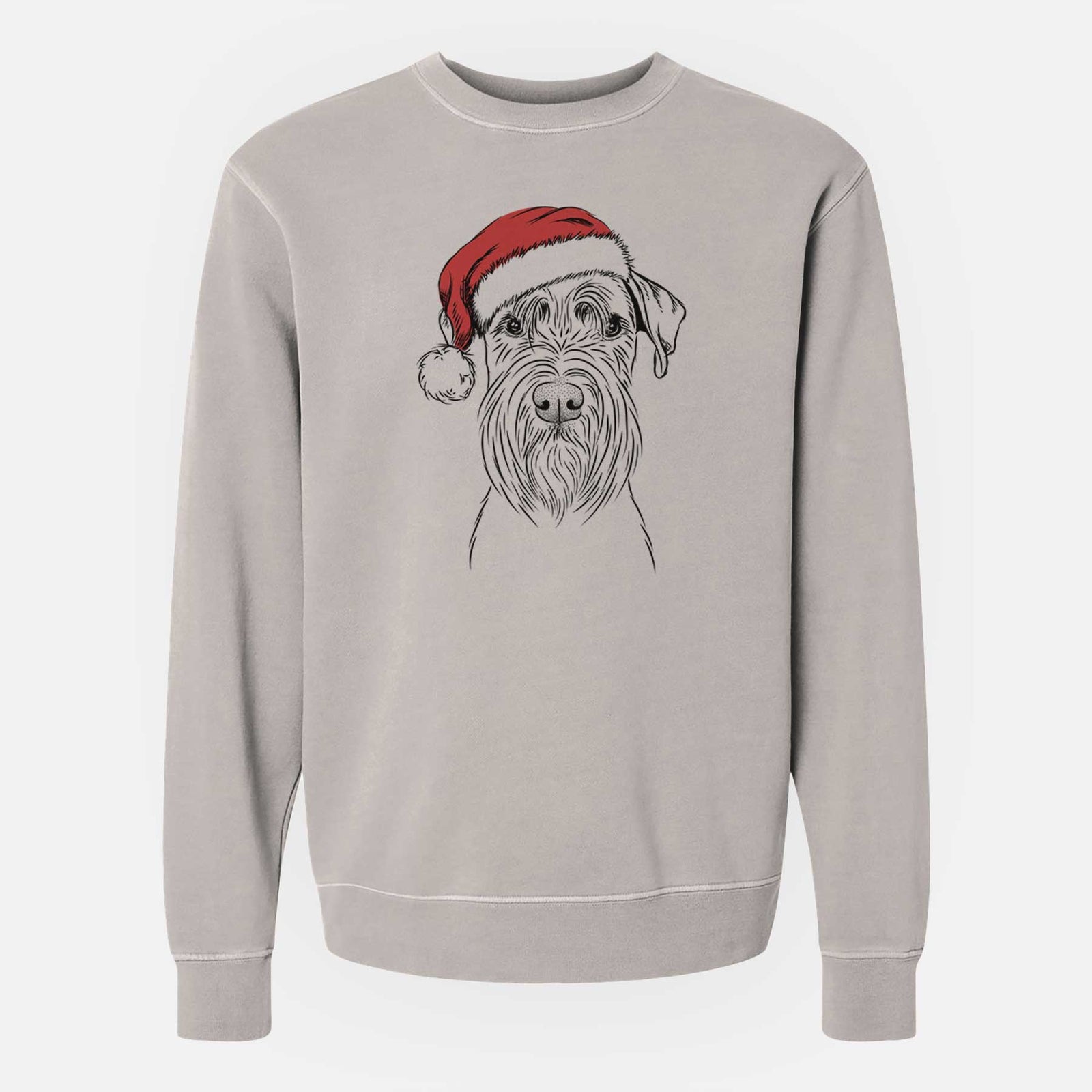 Santa Milton the Schnauzer - Unisex Pigment Dyed Crew Sweatshirt