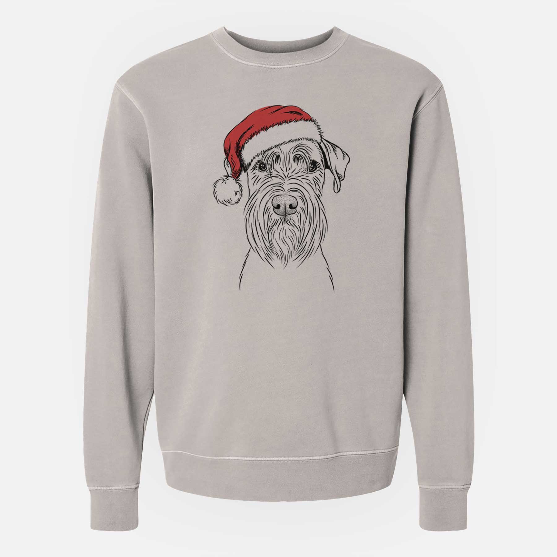 Santa Milton the Schnauzer - Unisex Pigment Dyed Crew Sweatshirt