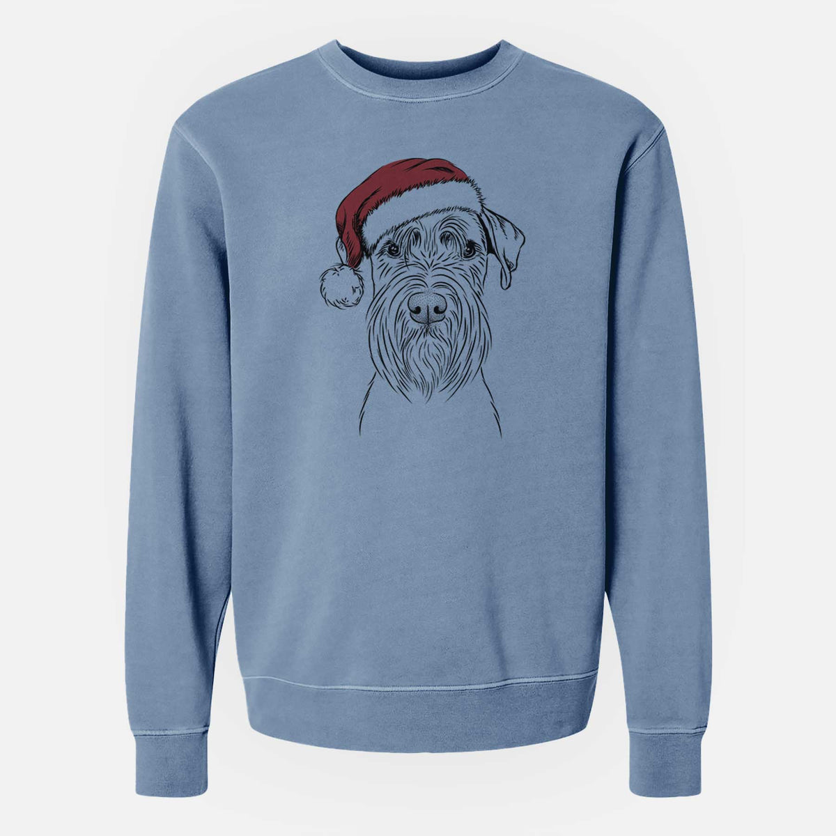 Santa Milton the Schnauzer - Unisex Pigment Dyed Crew Sweatshirt