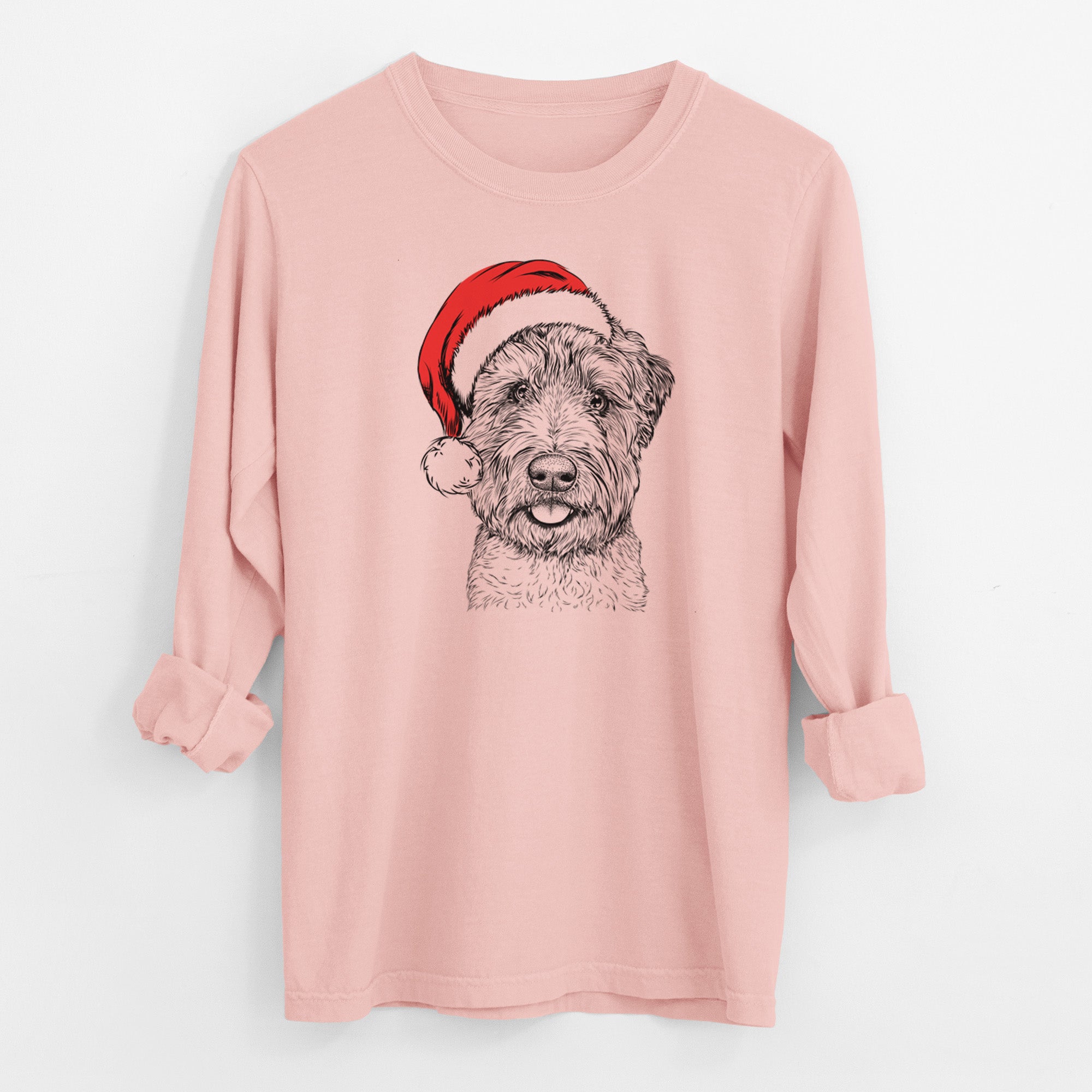 Santa Milton the Soft Coated Wheaten Terrier - Men's Heavyweight 100% Cotton Long Sleeve