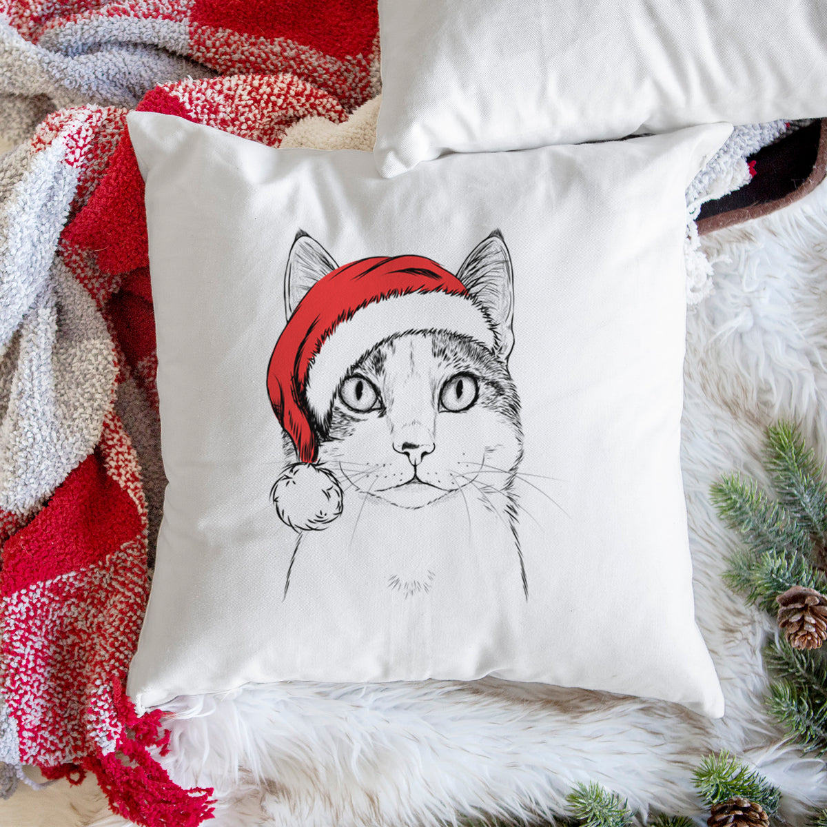Mini Griffin the Domestic Shorthair Cat - Throw Pillow Cover