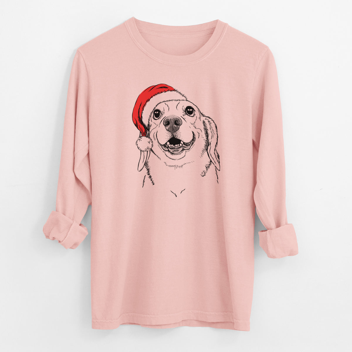 Santa Minnie the Corgle - Men's Heavyweight 100% Cotton Long Sleeve