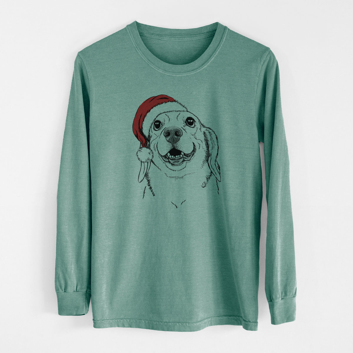 Santa Minnie the Corgle - Men's Heavyweight 100% Cotton Long Sleeve