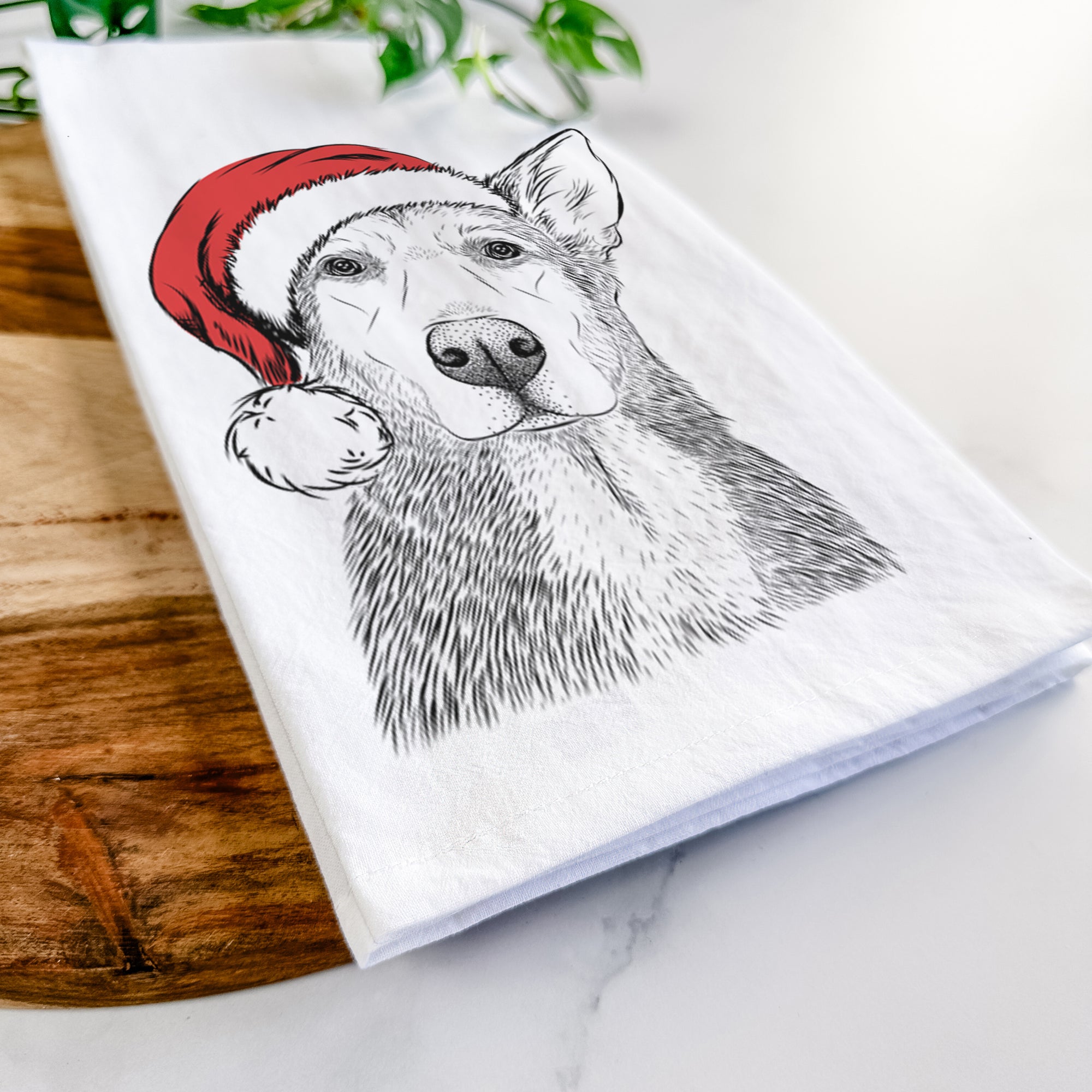 Misty the German Shepherd Mix Tea Towel