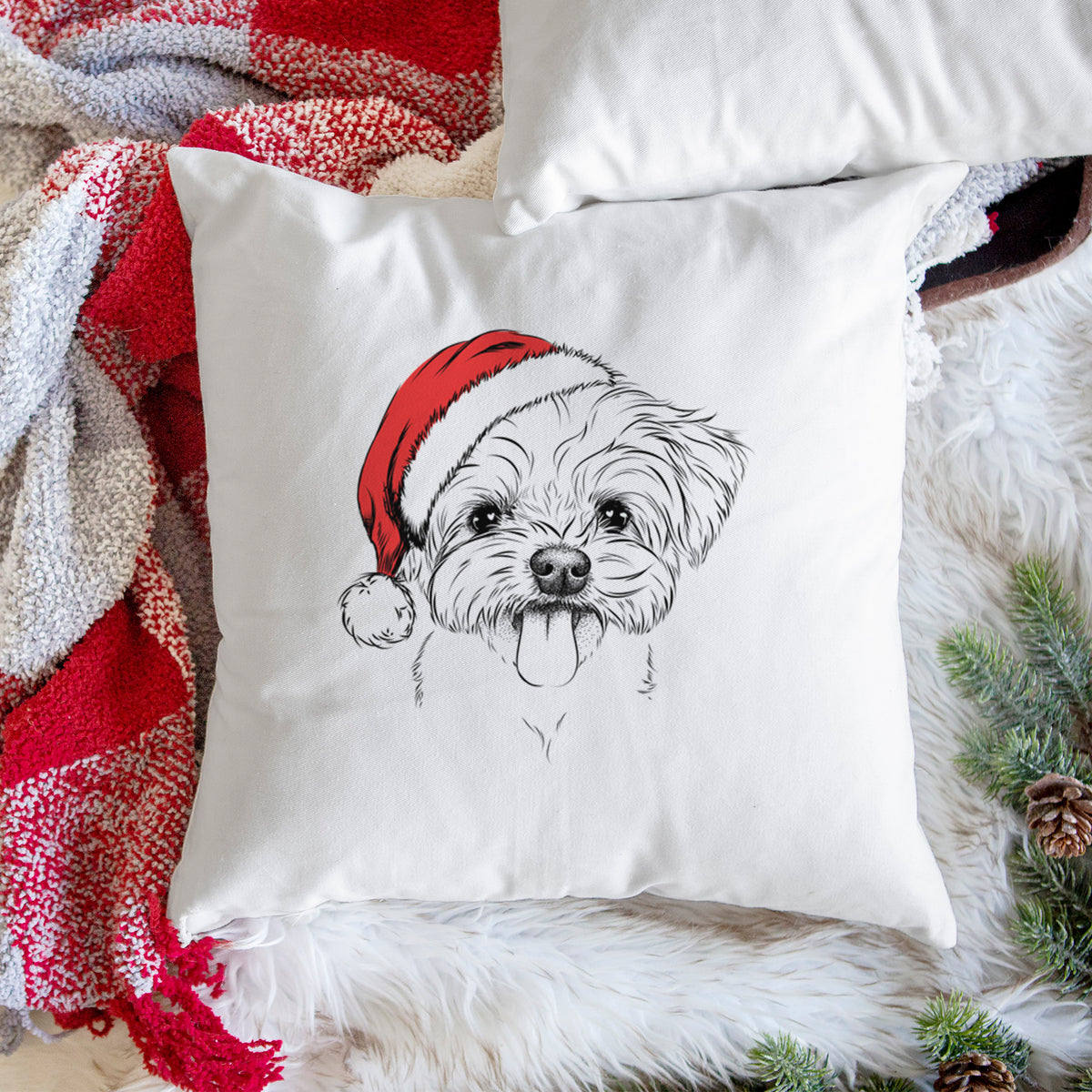 Mochi the Maltese - Throw Pillow Cover